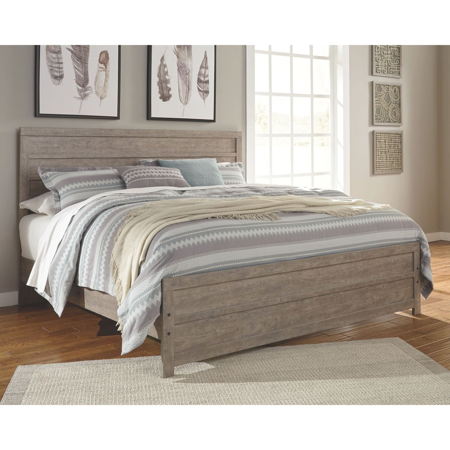 Altyra 3 Piece Panel Bed - Grey