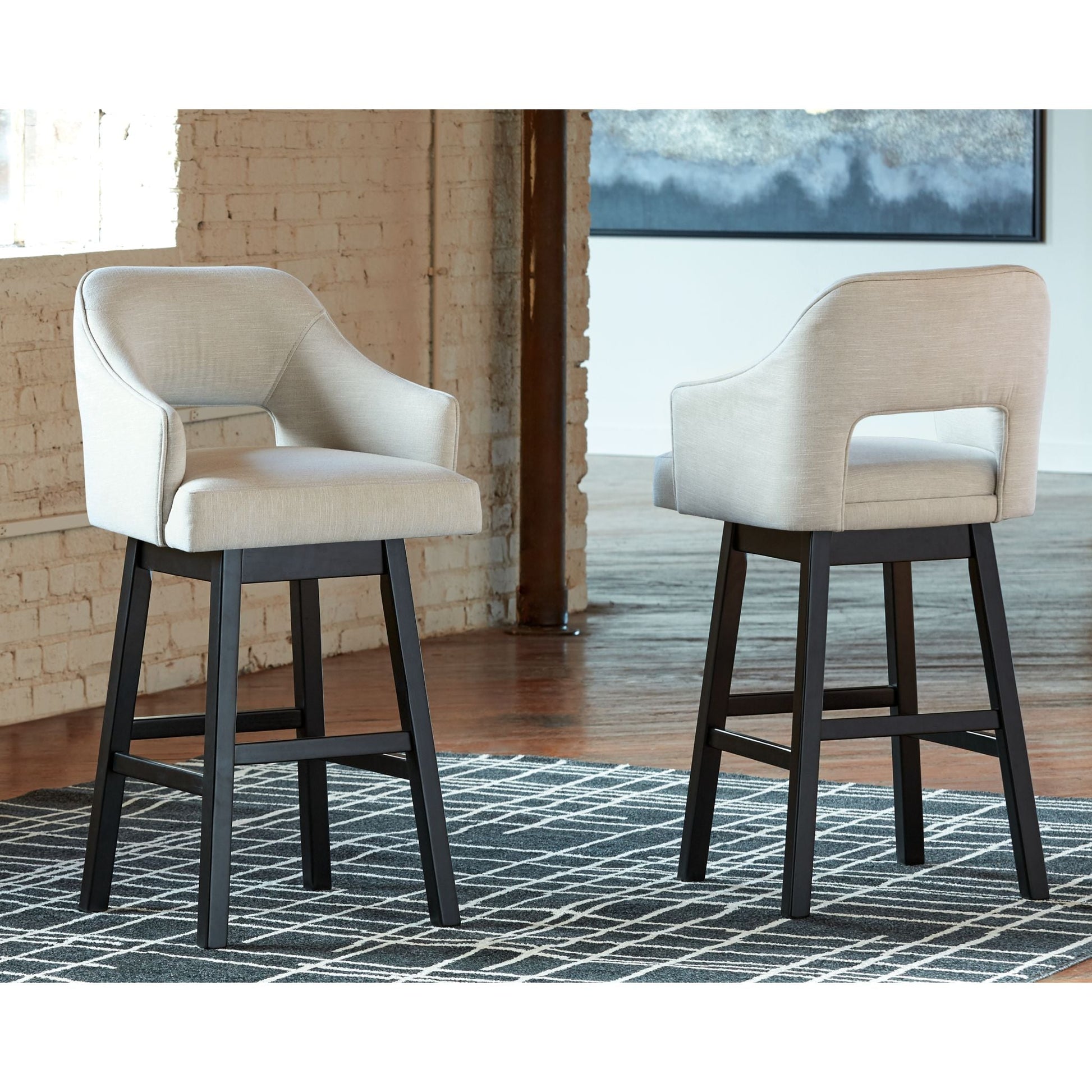 Tallenger Bar Stool - White/Dark Brown - (D380-730)