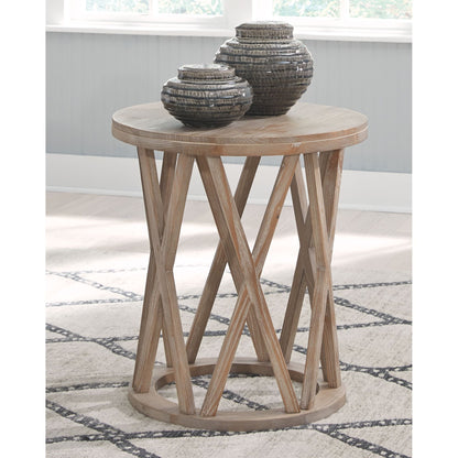 Glasslore End Table - Light Grayish Brown