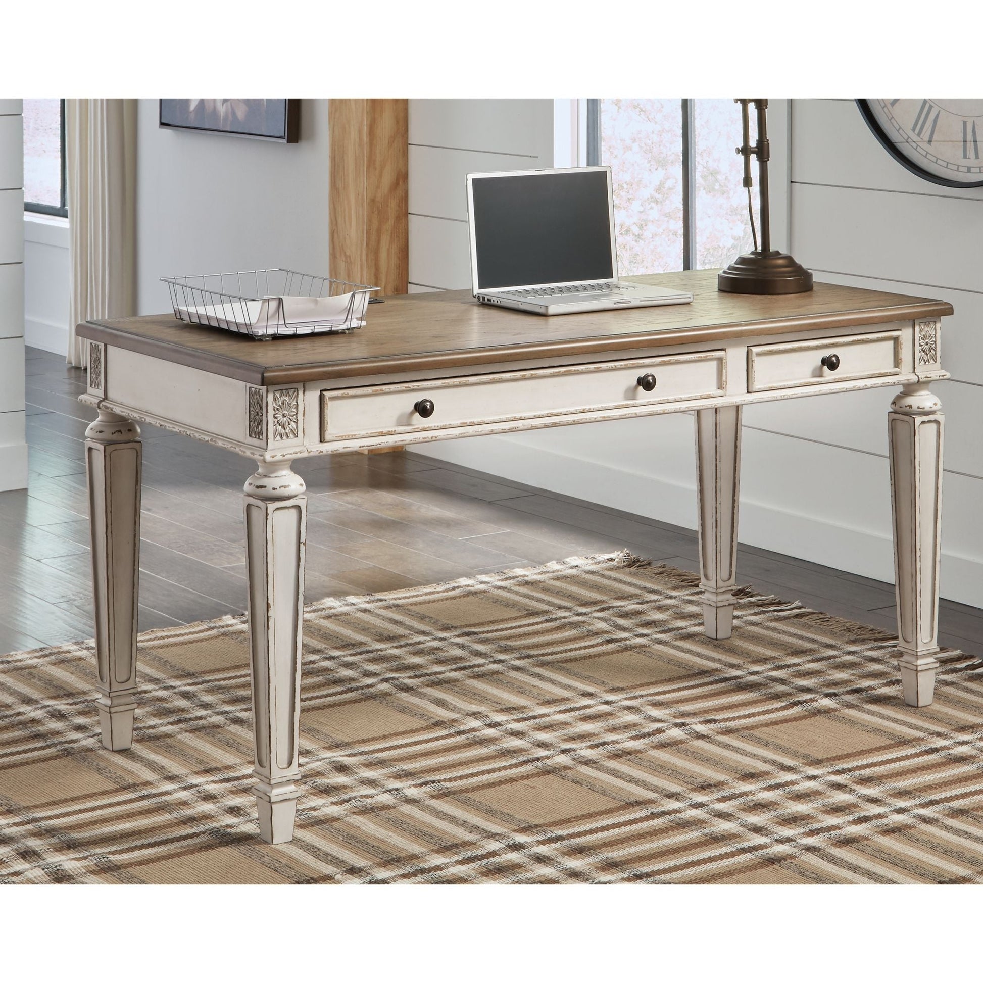 Realyn Desk - White/Brown