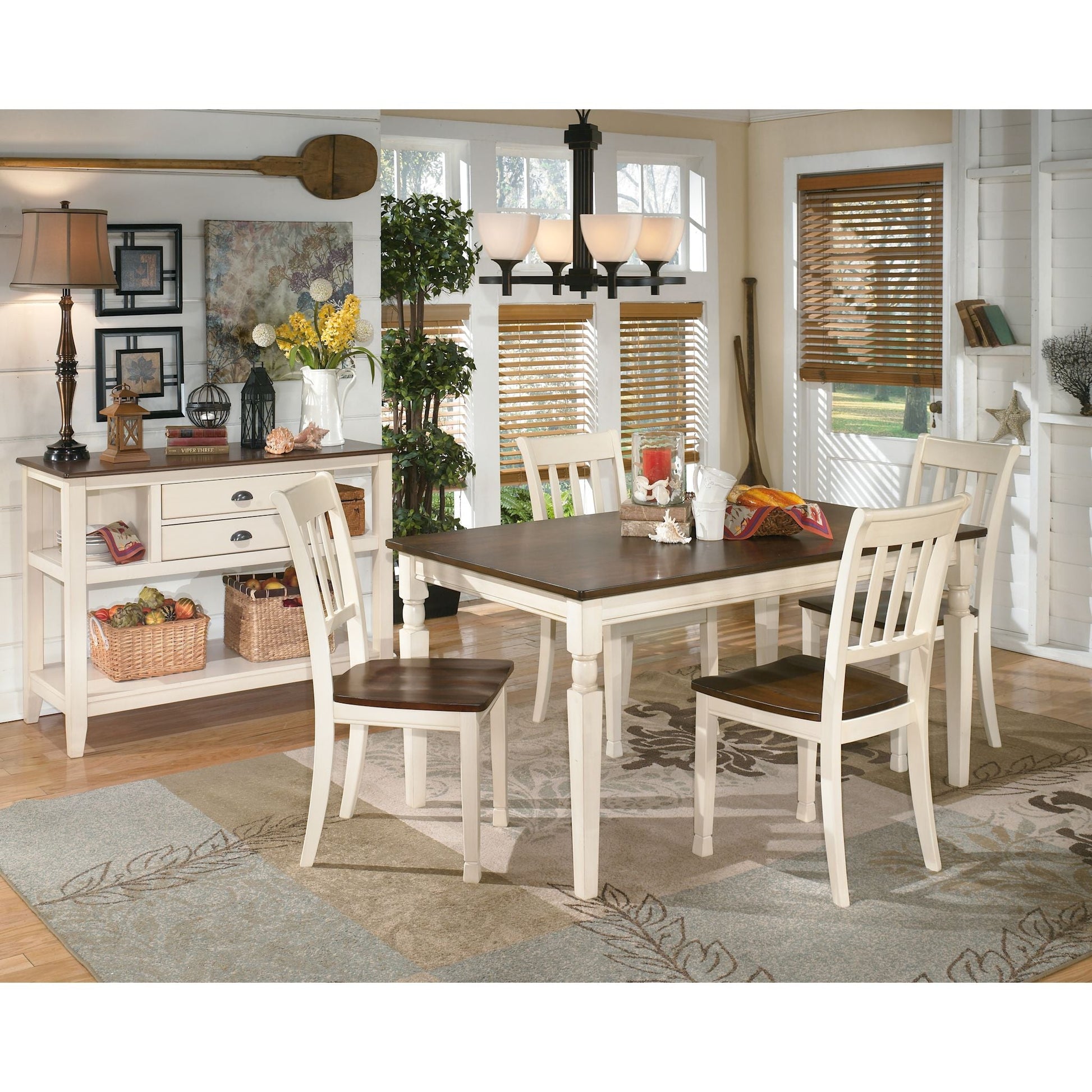Whitesburg 6 Piece Dining Room - Brown/Cottage White - (PKG002055)