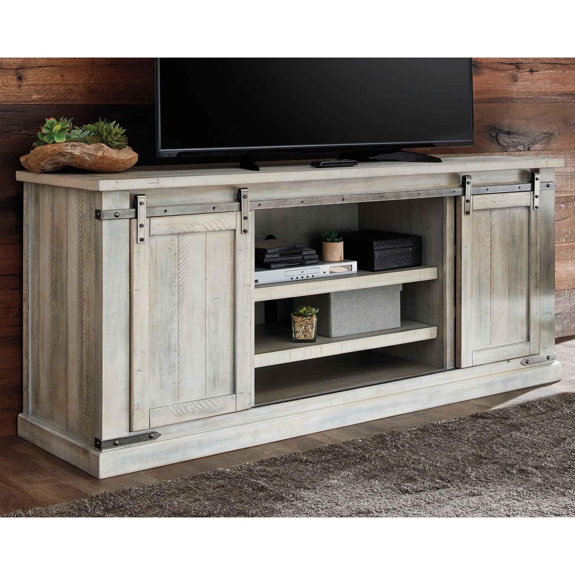 Carynhurst Extra Large TV Stand - Whitewash