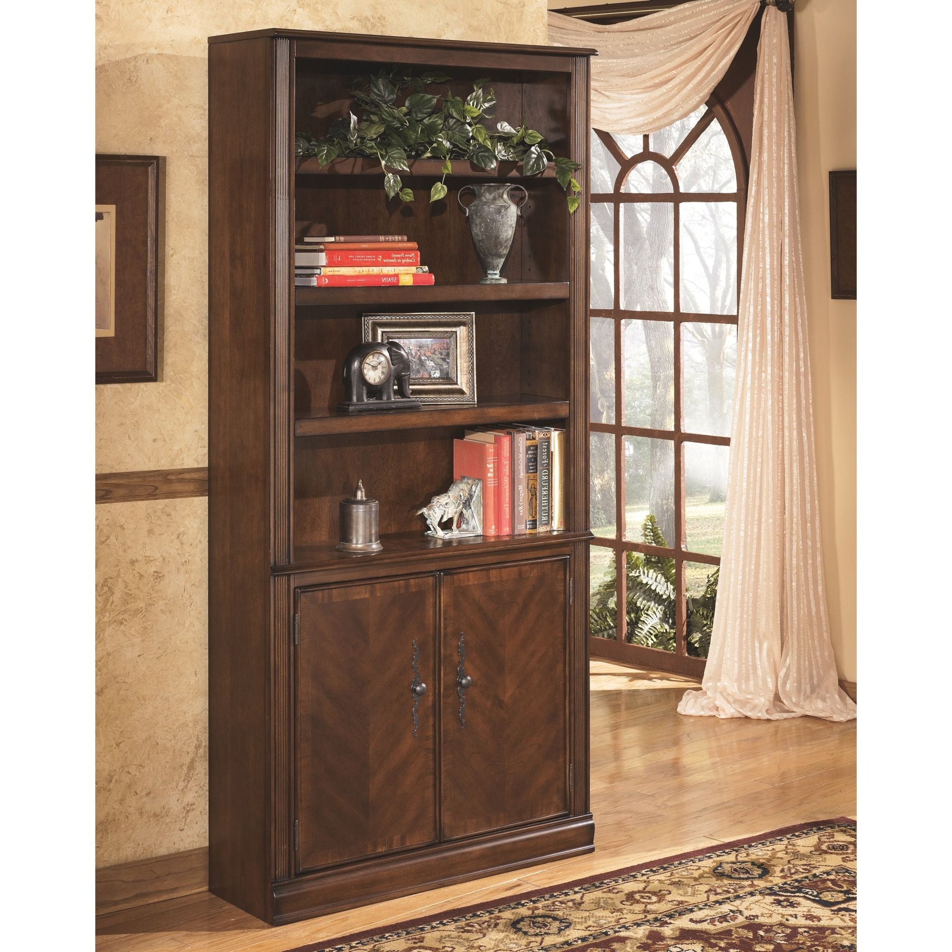 Hamlyn Large Door Bookcase - Medium Brown