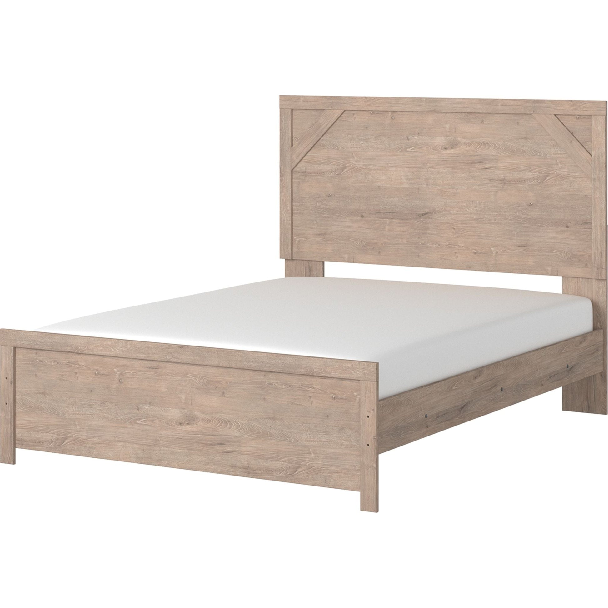 Senniberg 3 Piece Queen Panel Bed - Light Brown/White