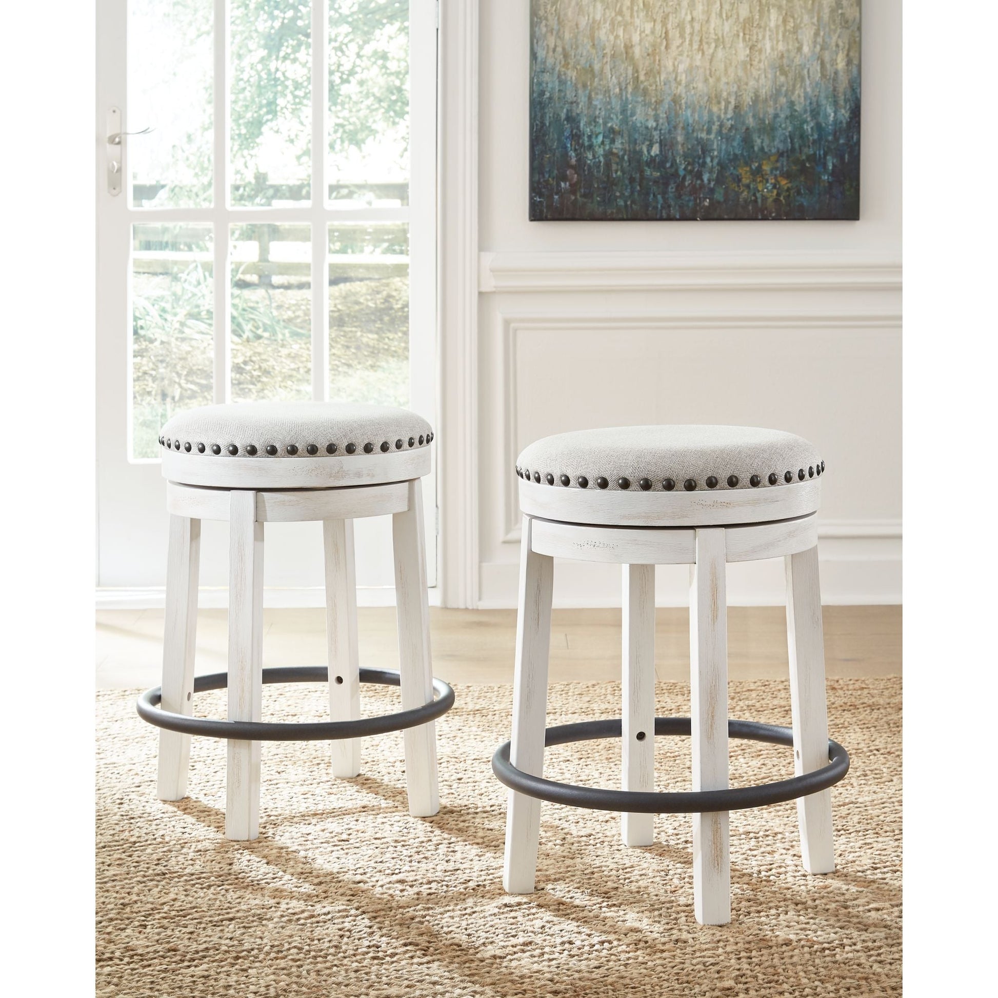 Valebeck Bar Stool - White/Black - (D546-324)