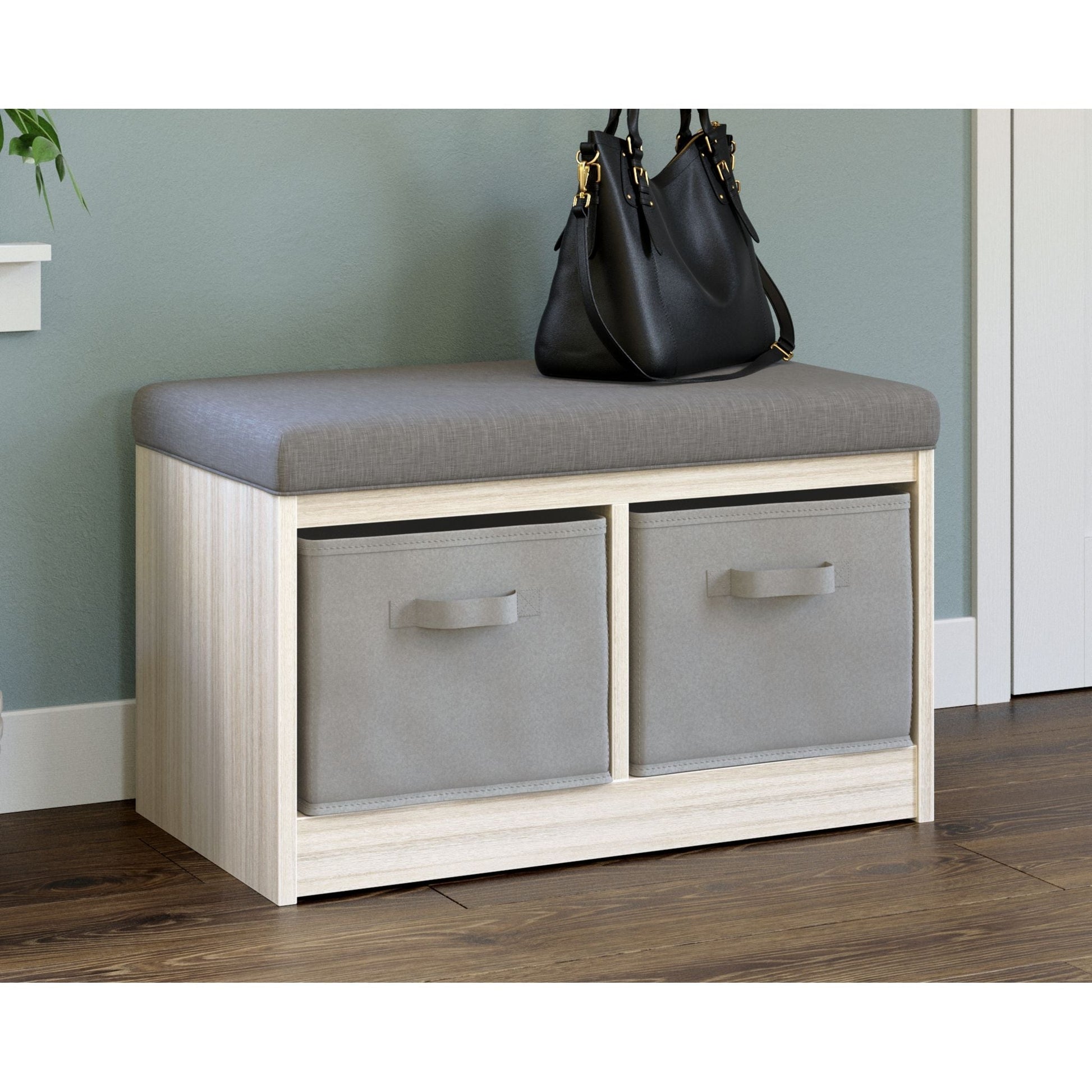Blariden Storage Bench - Gray/Natural
