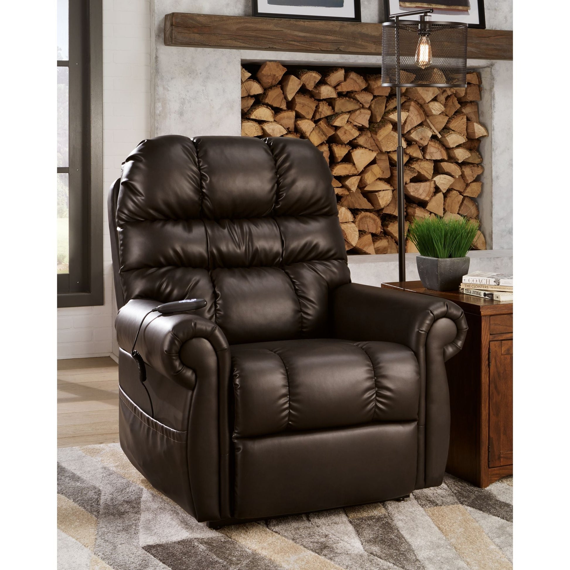 Mopton Power Lift Recliner - Chocolate