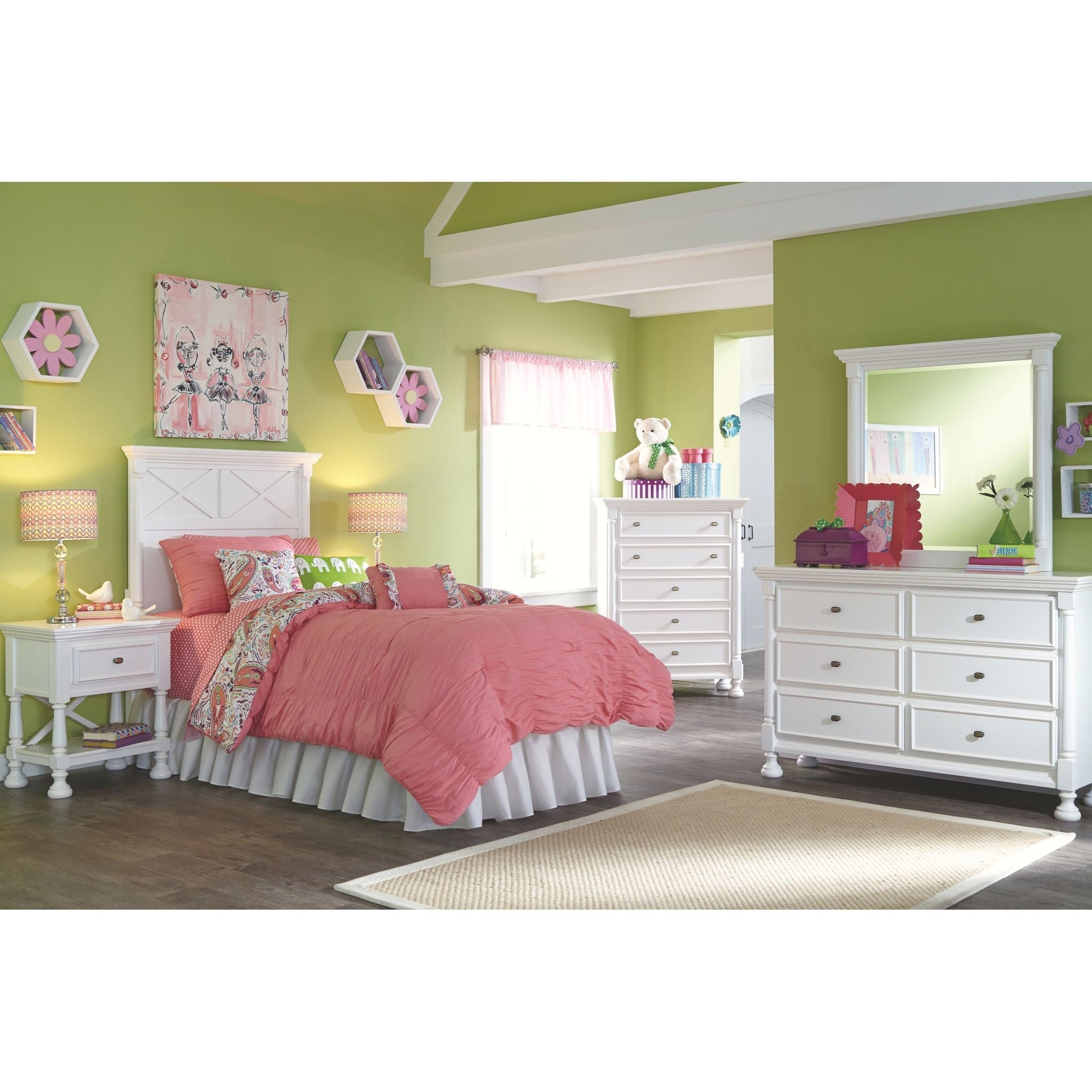 Kaslyn 5 Piece Twin Bedroom - White