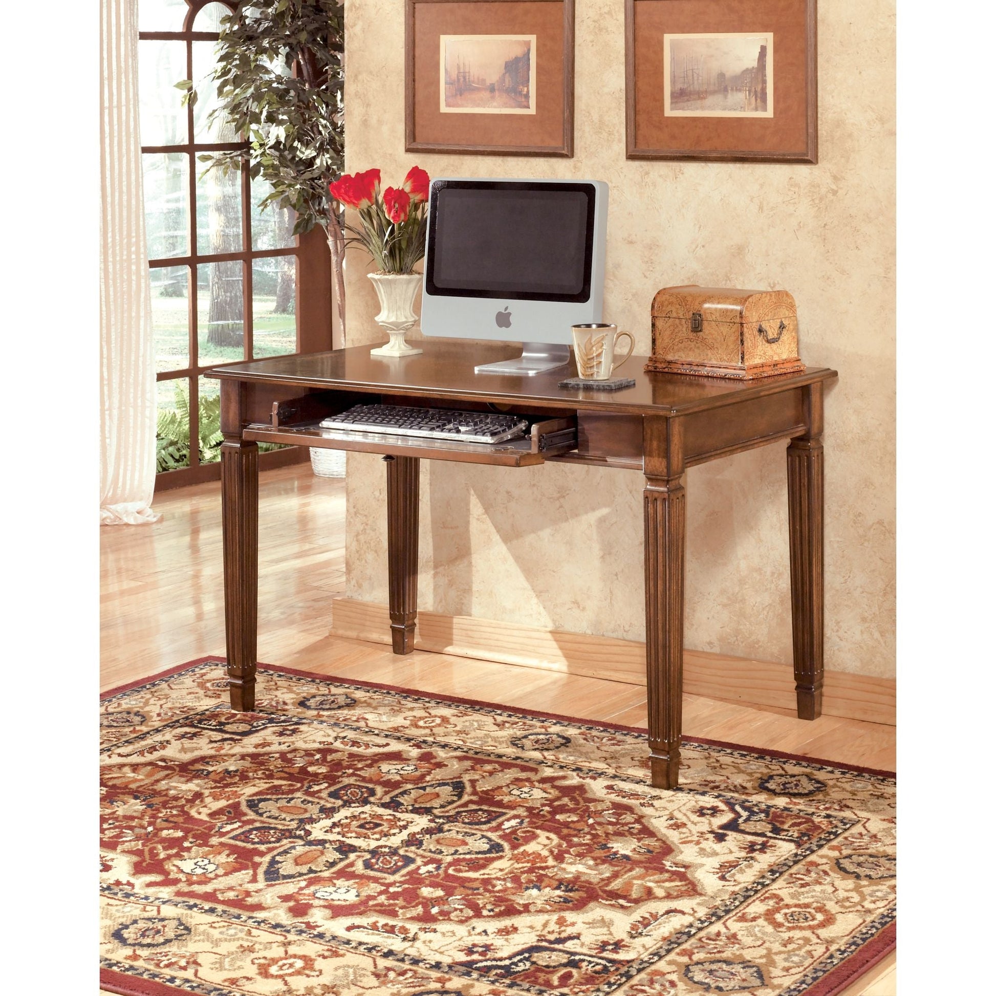 Hamlyn Small Leg Desk - Medium Brown