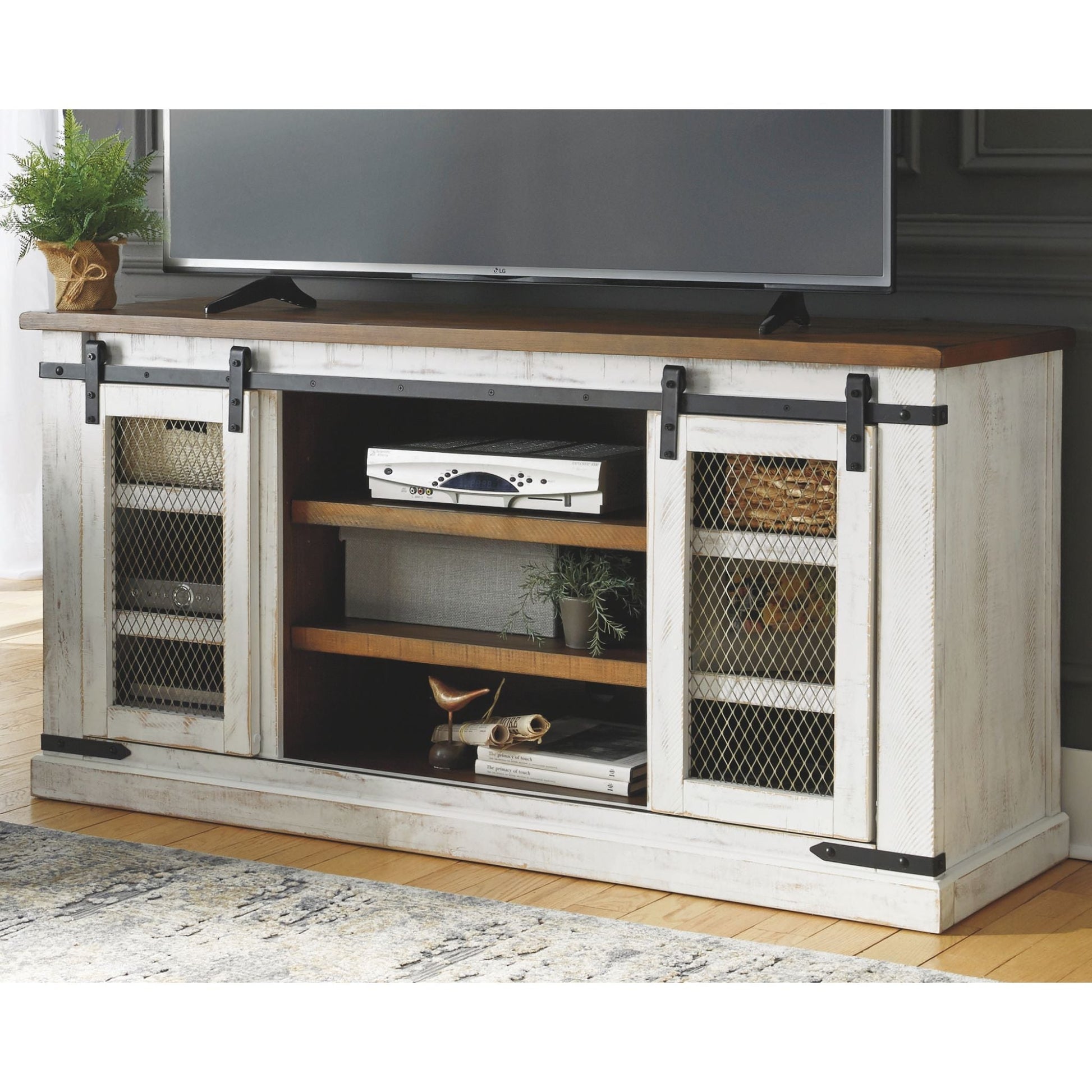 Wystfield Large TV Stand - White/Brown