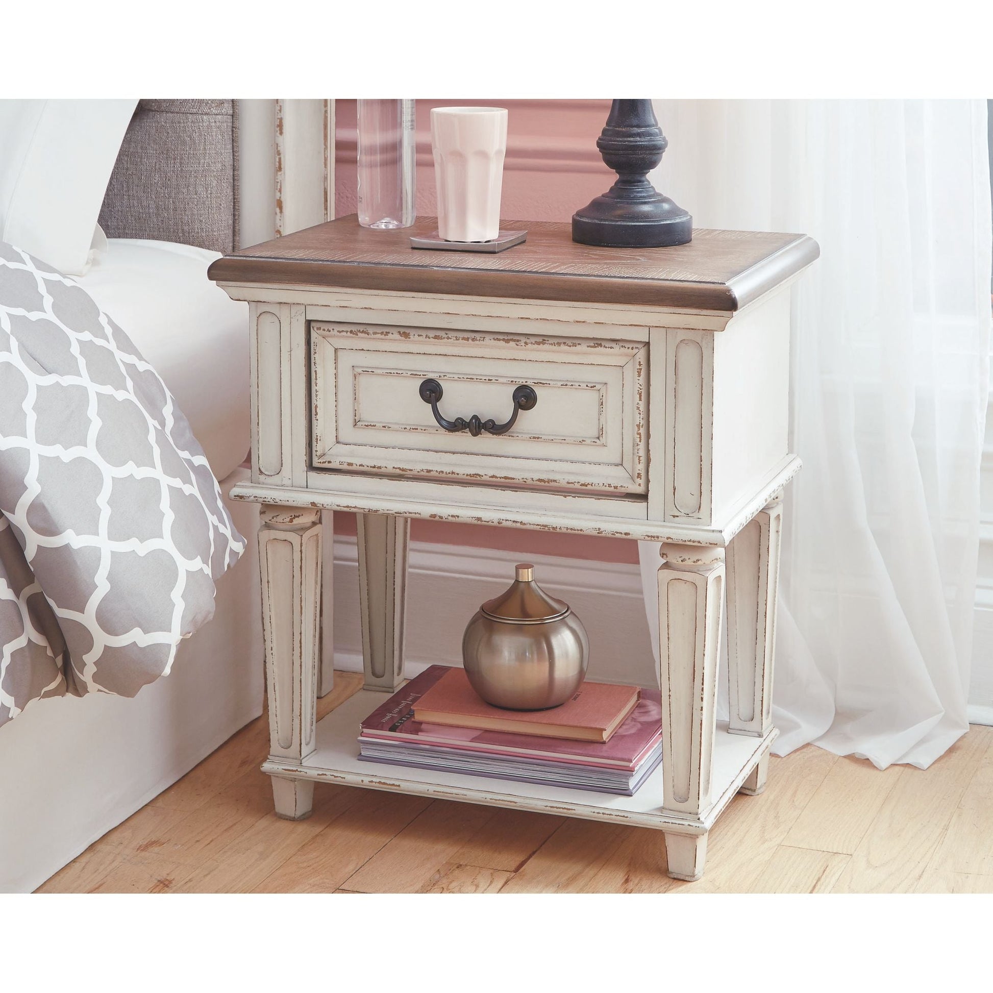 Realyn Nightstand - Chipped White
