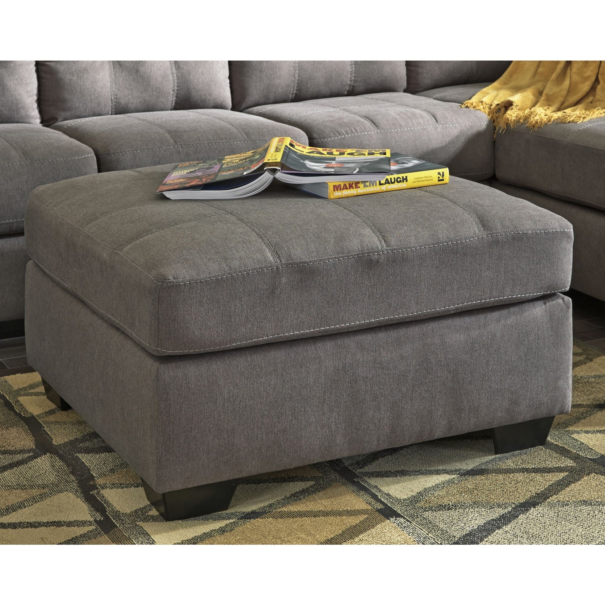 Jennifer Oversized Accent Ottoman - Charcoal