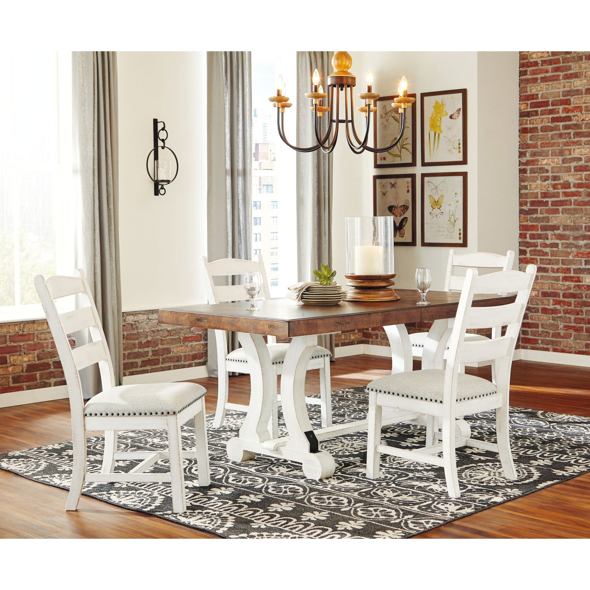 Valebeck Table - White/Brown - (D546-35)