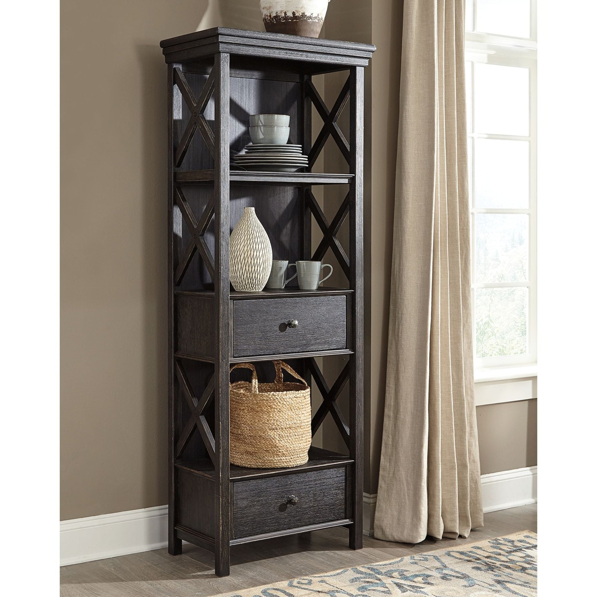 Tyler Creek Display Cabinet - Black/Grey - (D736-76)