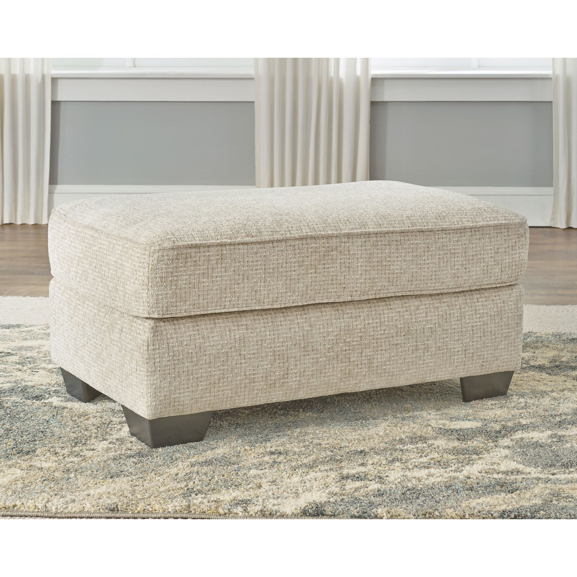 Haisley Ottoman - Ivory