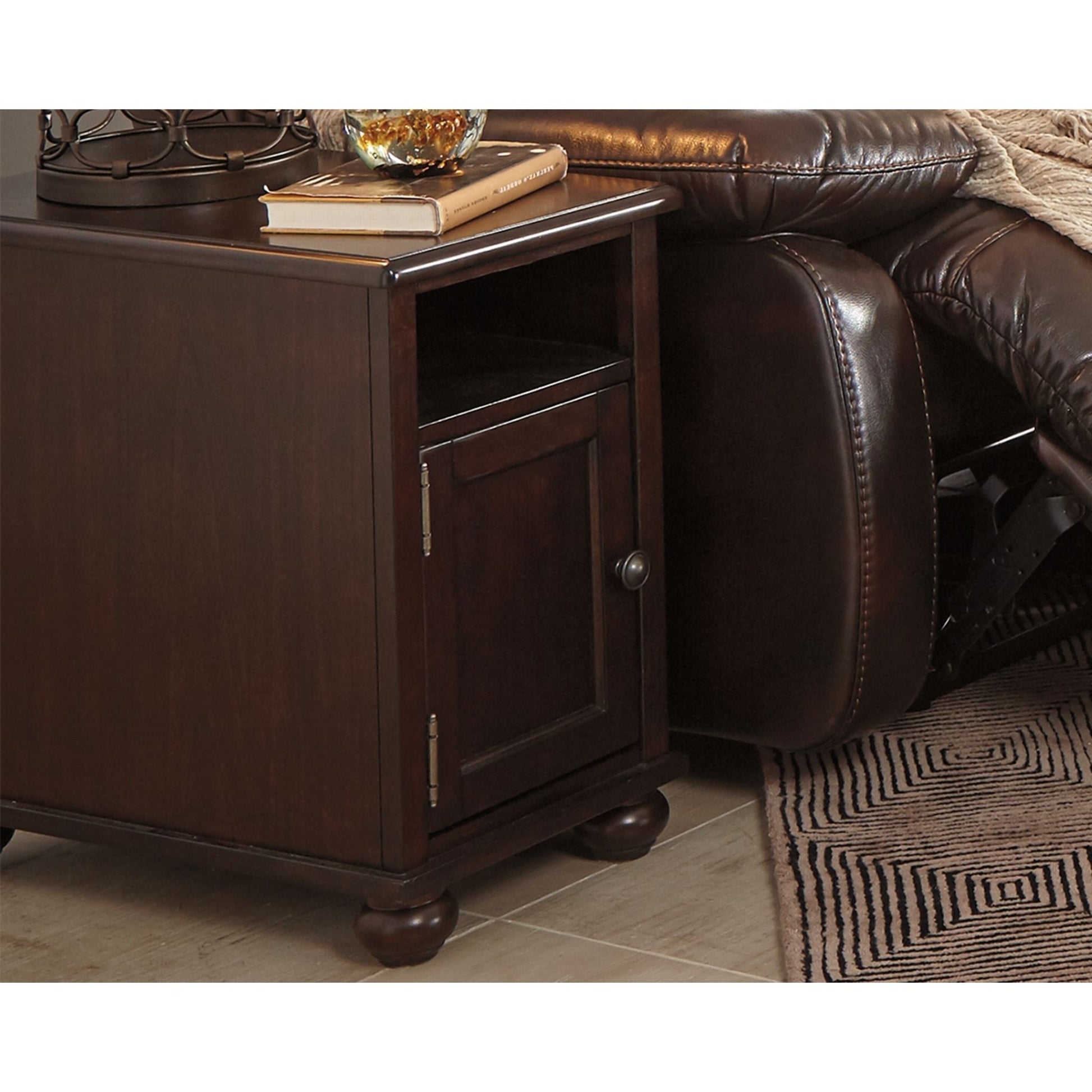 Rowley Creek Chair Side End Table - Dark Brown