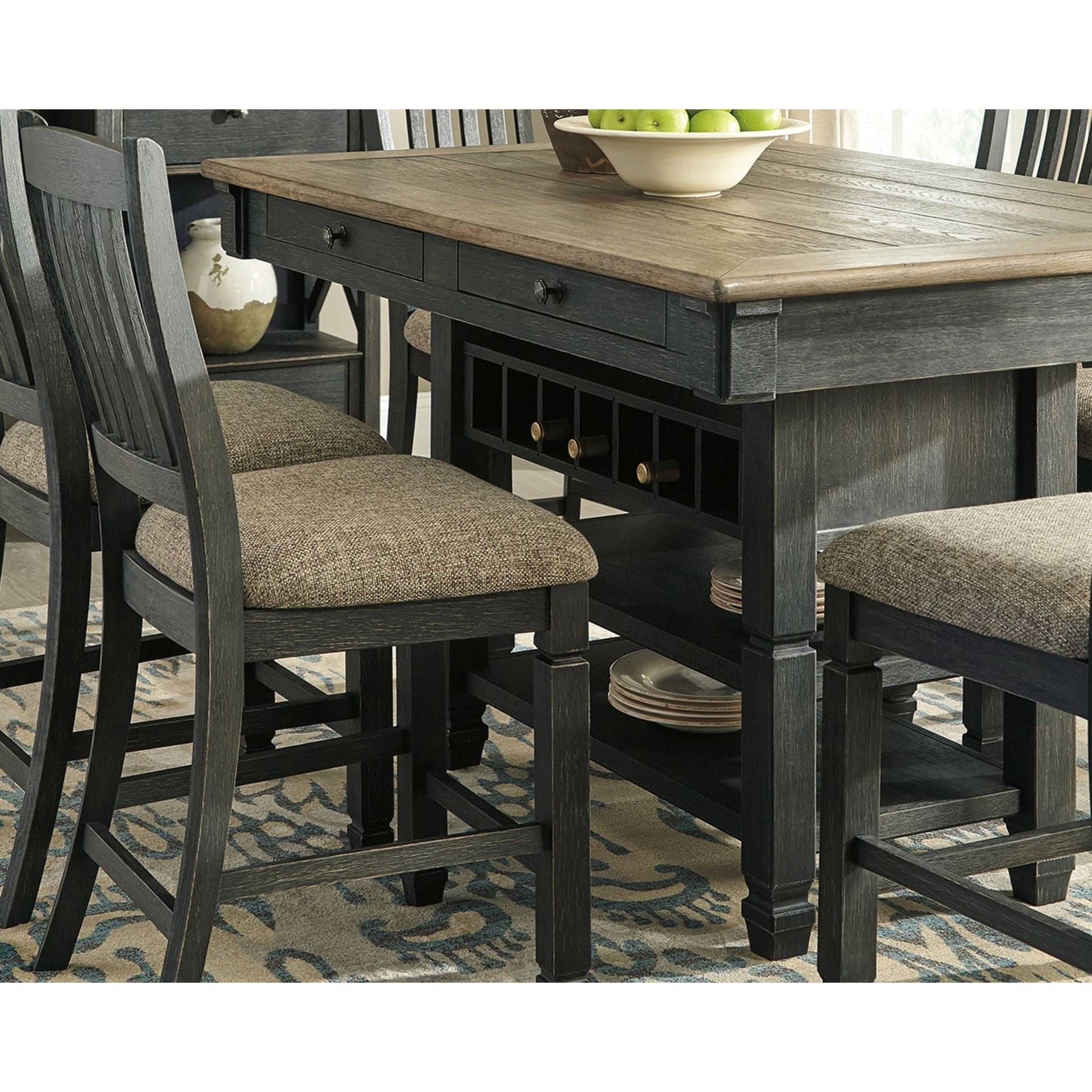 Tyler Creek Counter Table - Black/Grey - (D736-32)