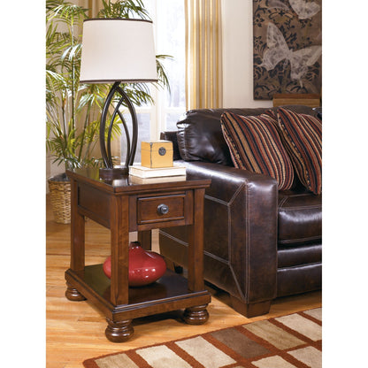 Porter End Table - Rustic Brown