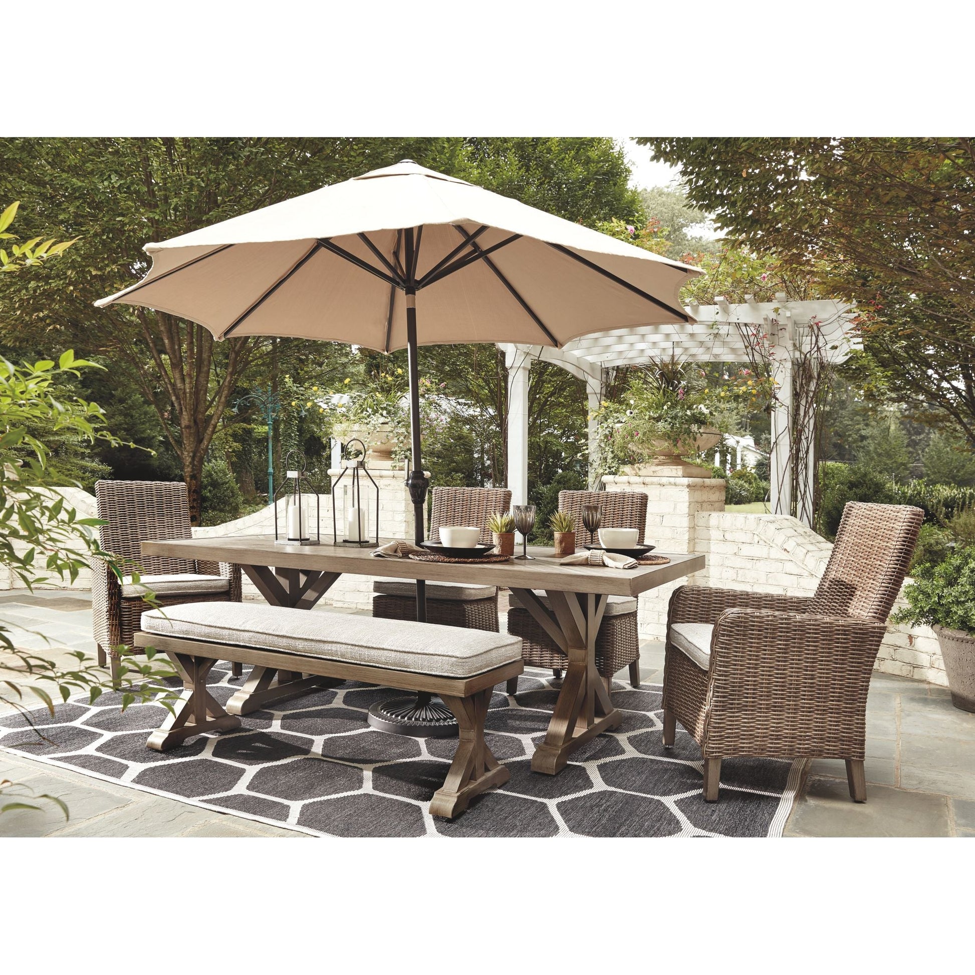 Outdoor Beachcroft Collection 5 Piece Package Beige
