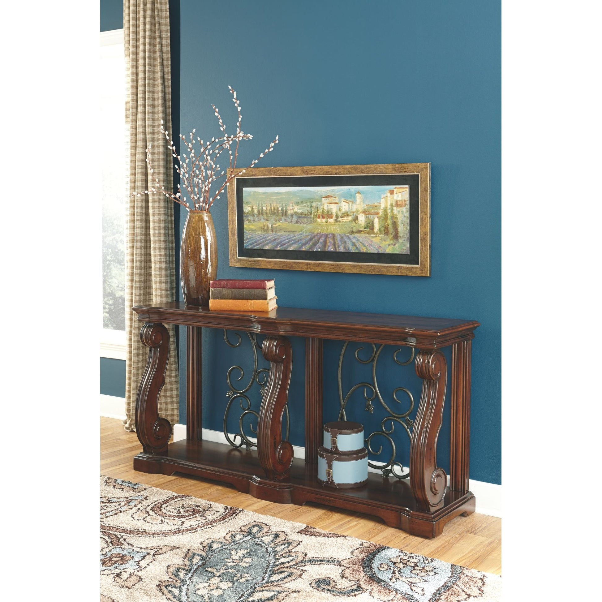 Alymere Sofa Table - Rustic Brown