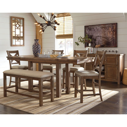 Moriville 6 Piece Dining Room - Grayish Brown - (PKG002107)