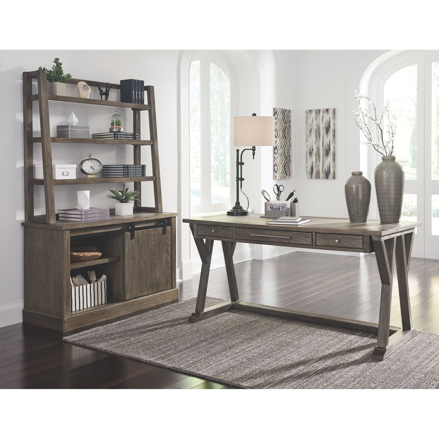Luxenford 2 Piece Home Office Package - Grayish Brown