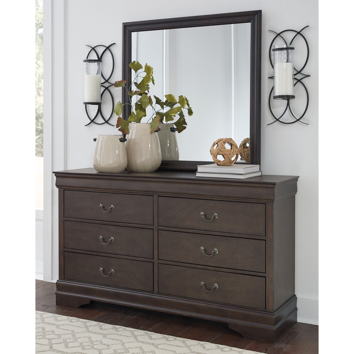Leewarden Dresser and Mirror - Dark Brown