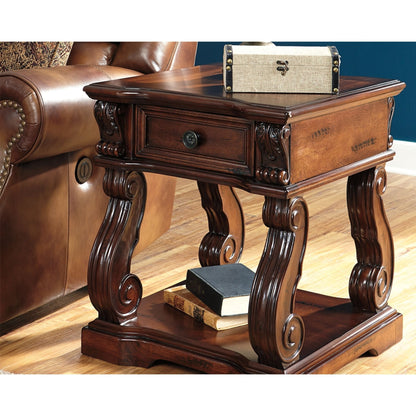 Alymere End Table - Rustic Brown