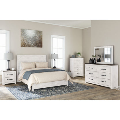 Gerridan 3 Piece Queen Panel Bed - White/Gray