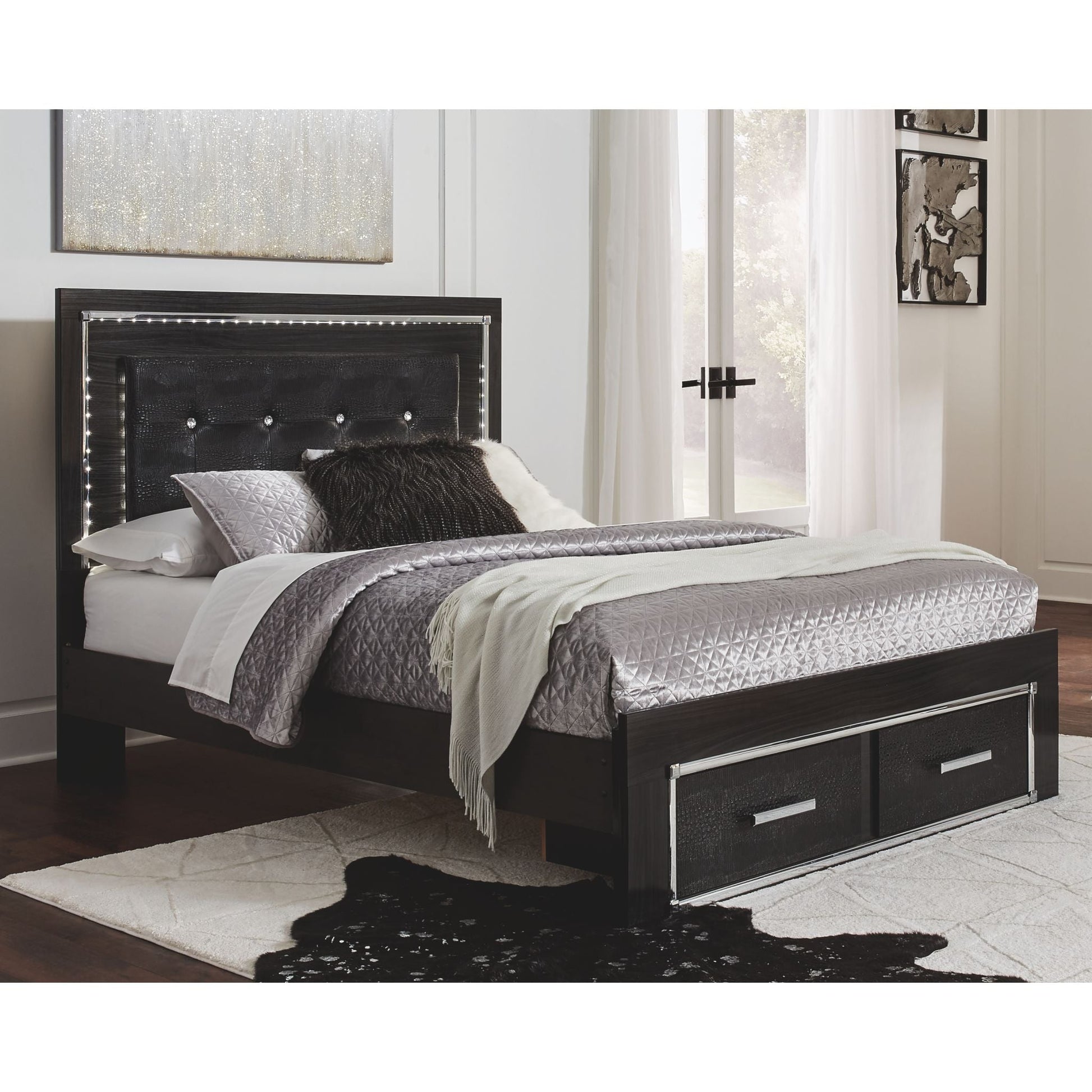 Kaydell 3 Piece Queen Bed - Black
