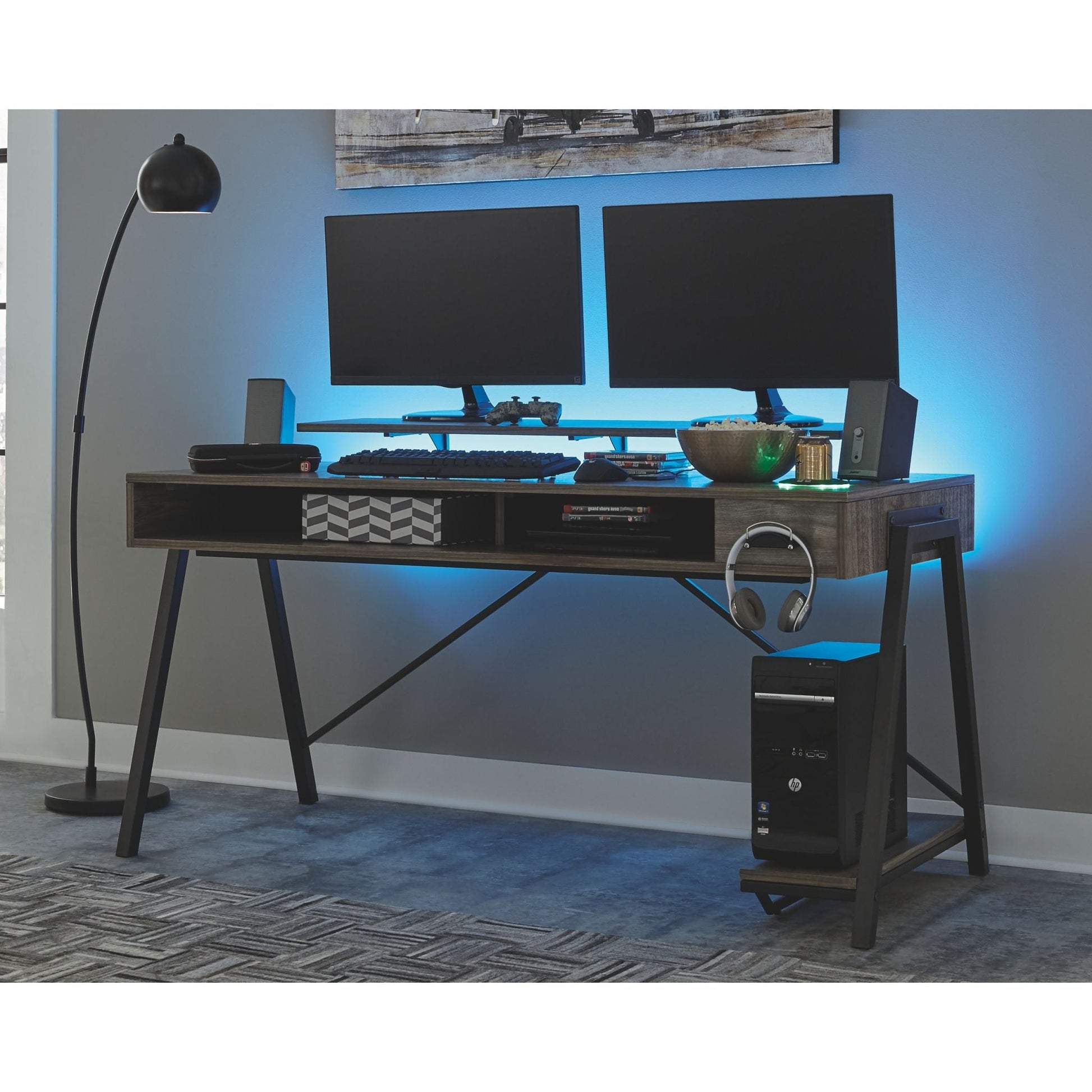 Barolli Gaming Desk - Gunmetal
