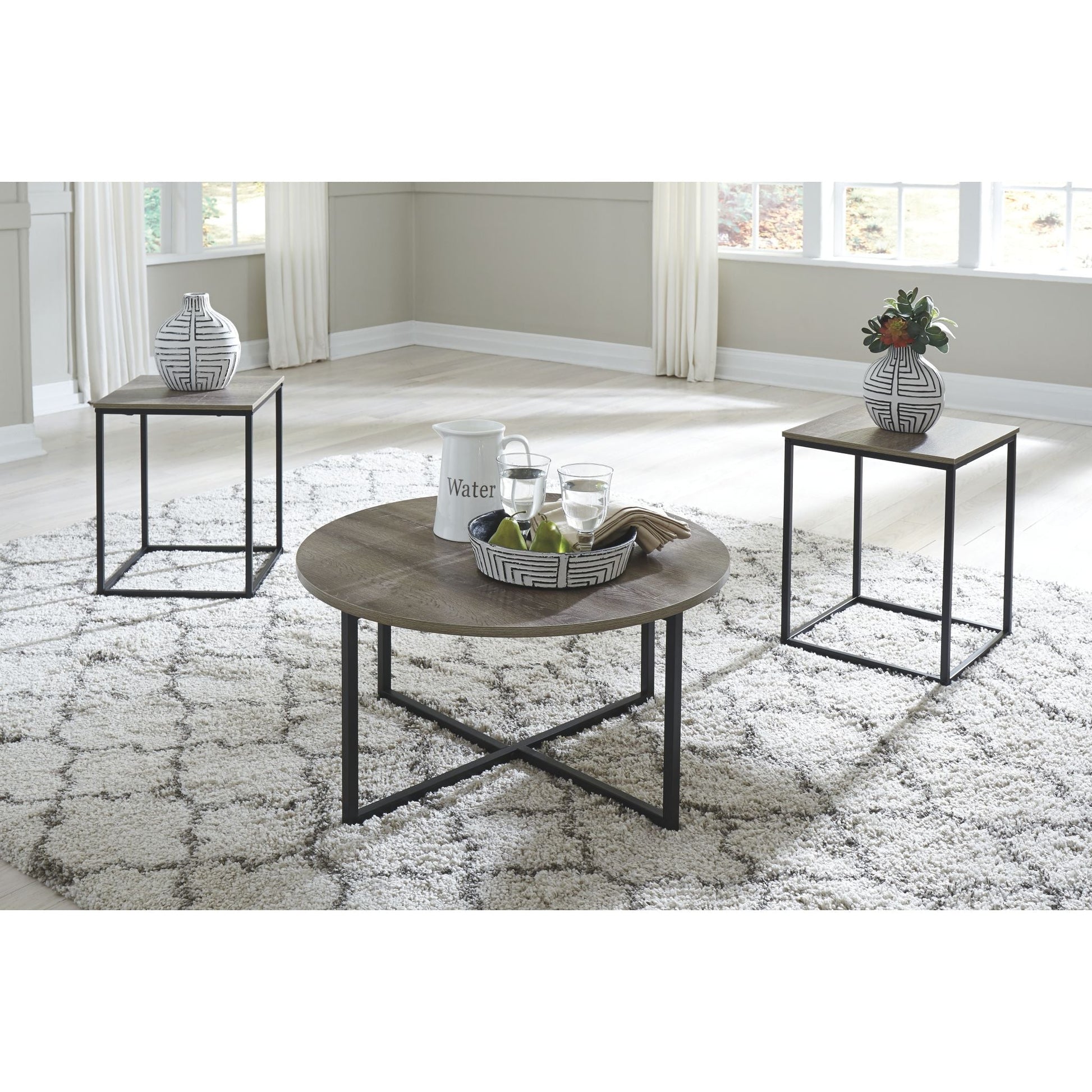 Wadeworth 3 Pack Tables - Two-tone