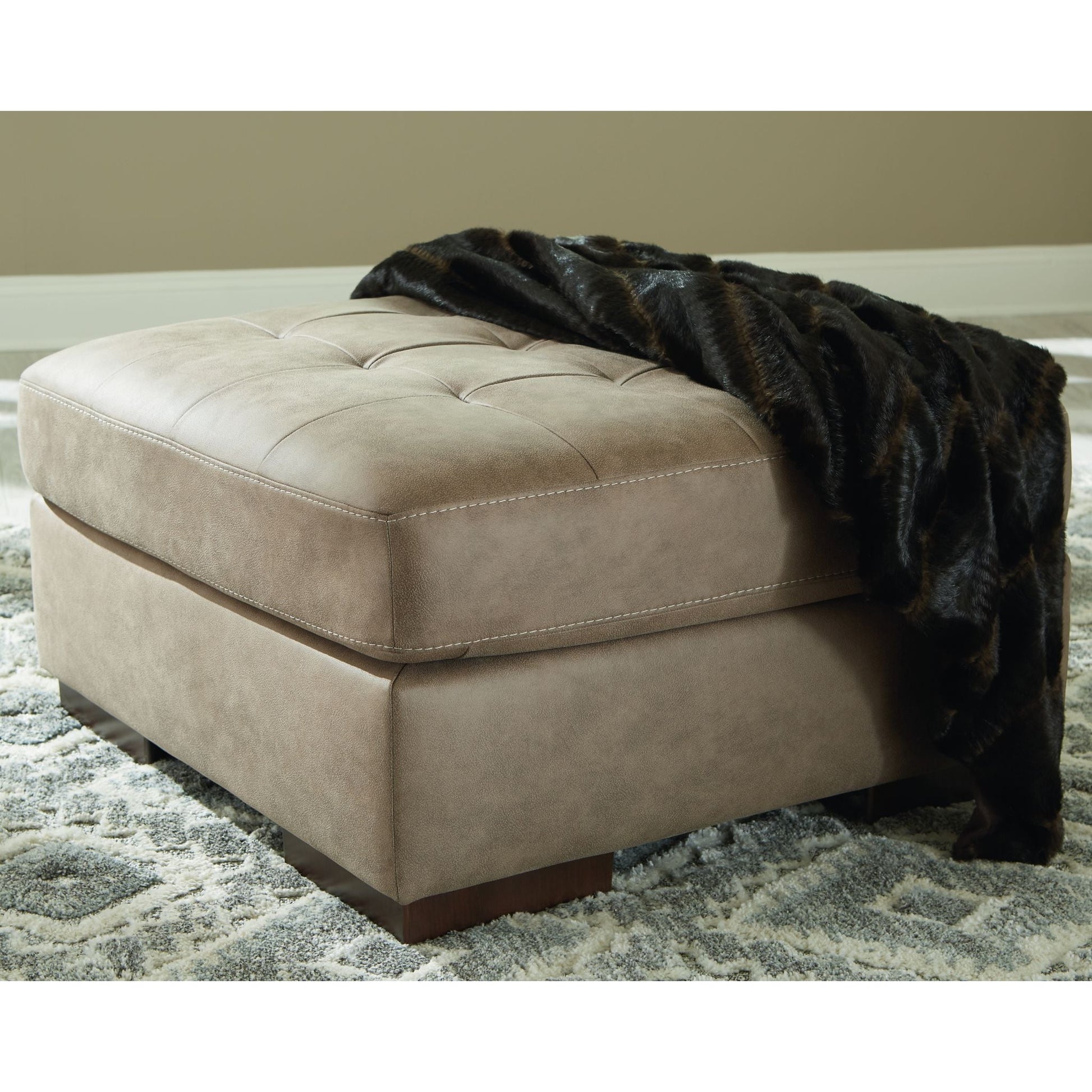 Maderla Oversized Accent Ottoman - Pebble