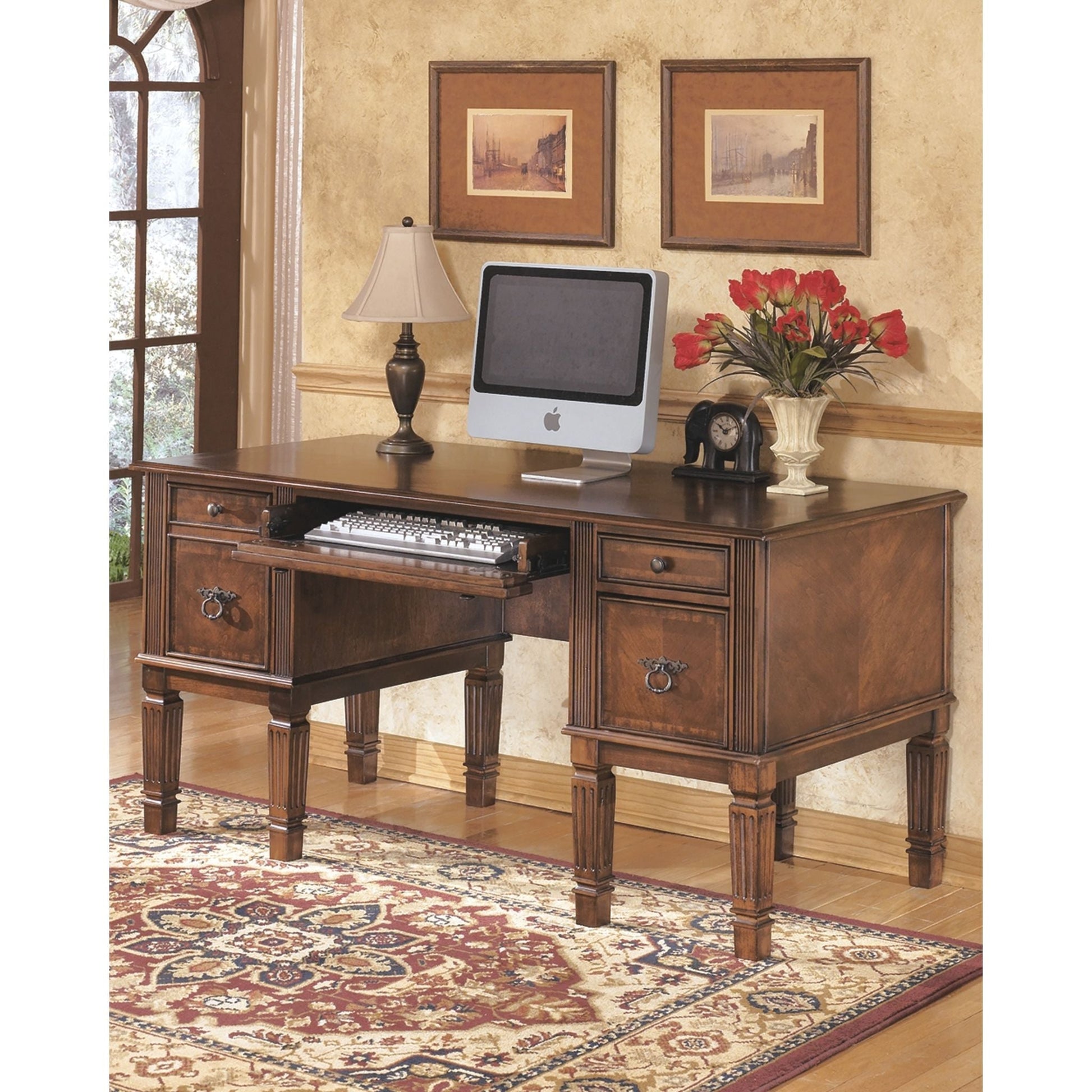 Hamlyn Storage Leg Desk - Medium Brown