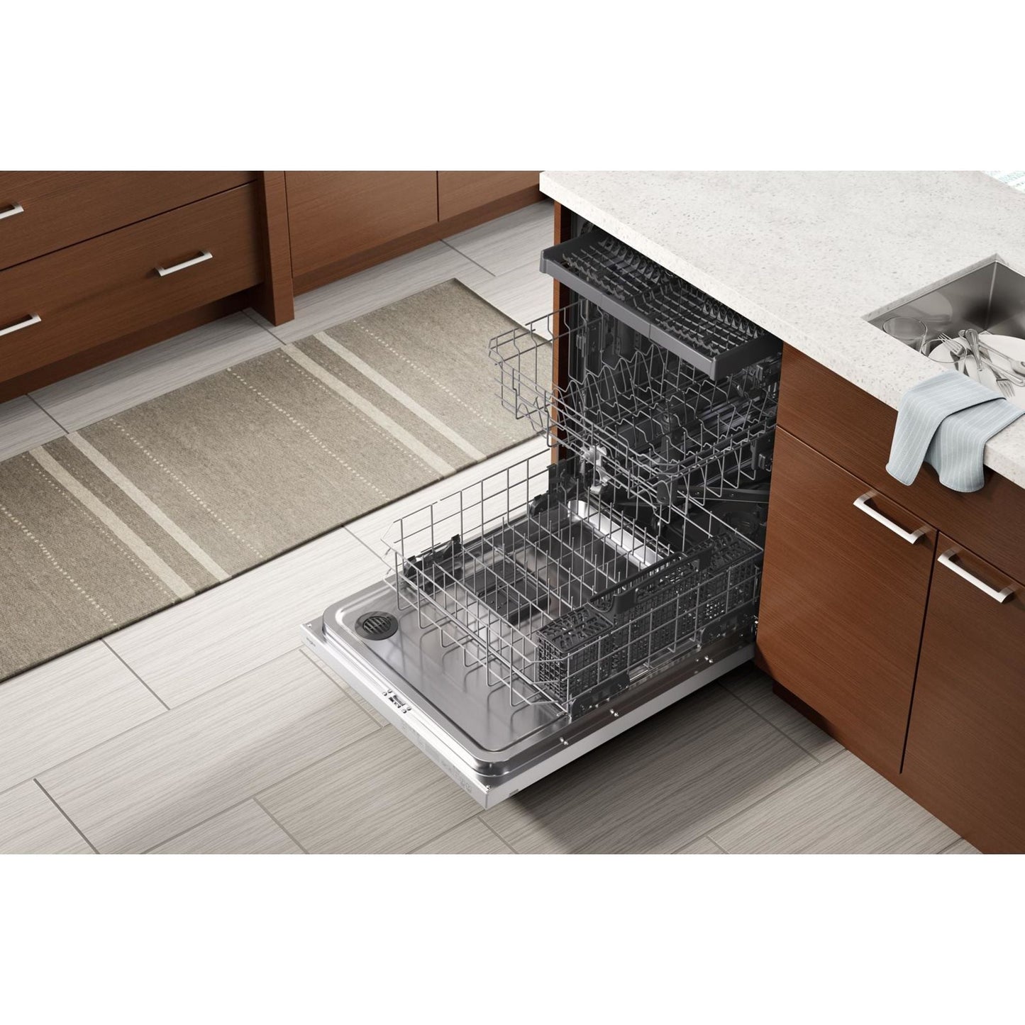 Whirlpool Dishwasher Stainless Steel Tub (WDTA50SAKW) - White