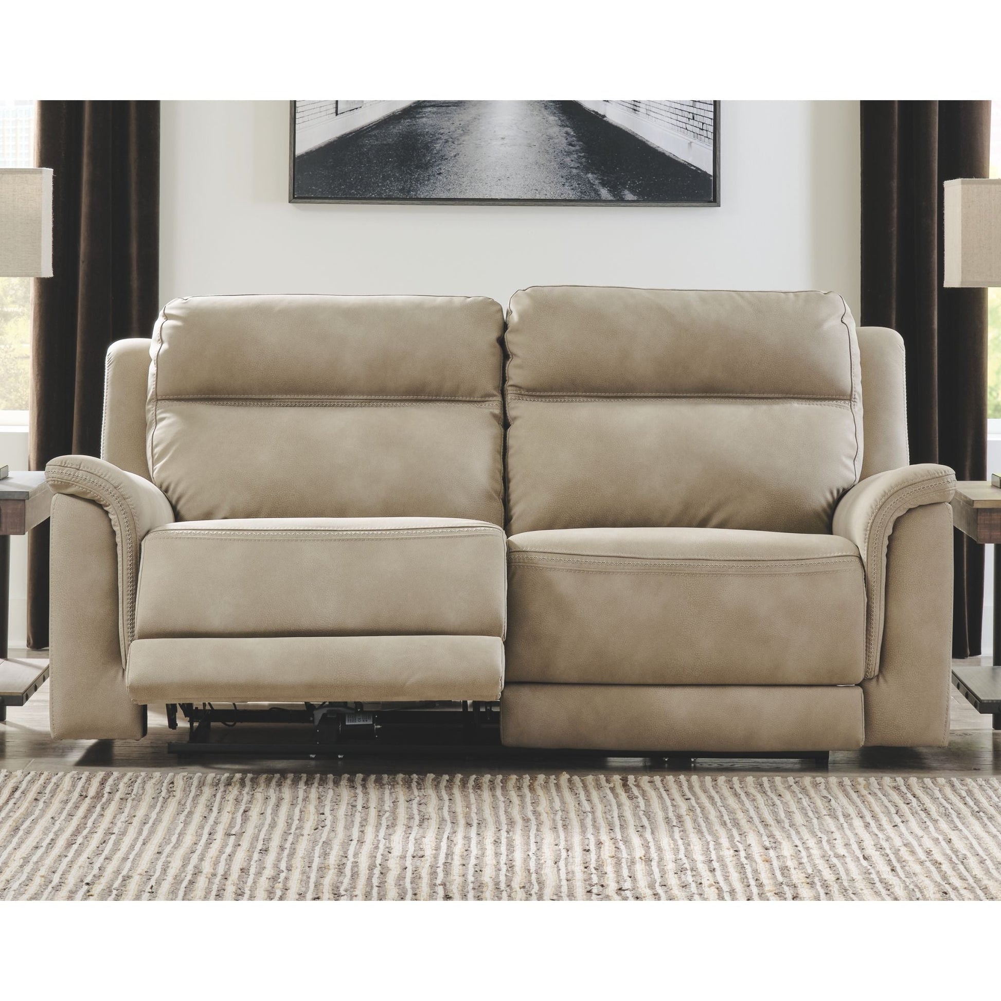 Next Power Reclining Sofa - Sand