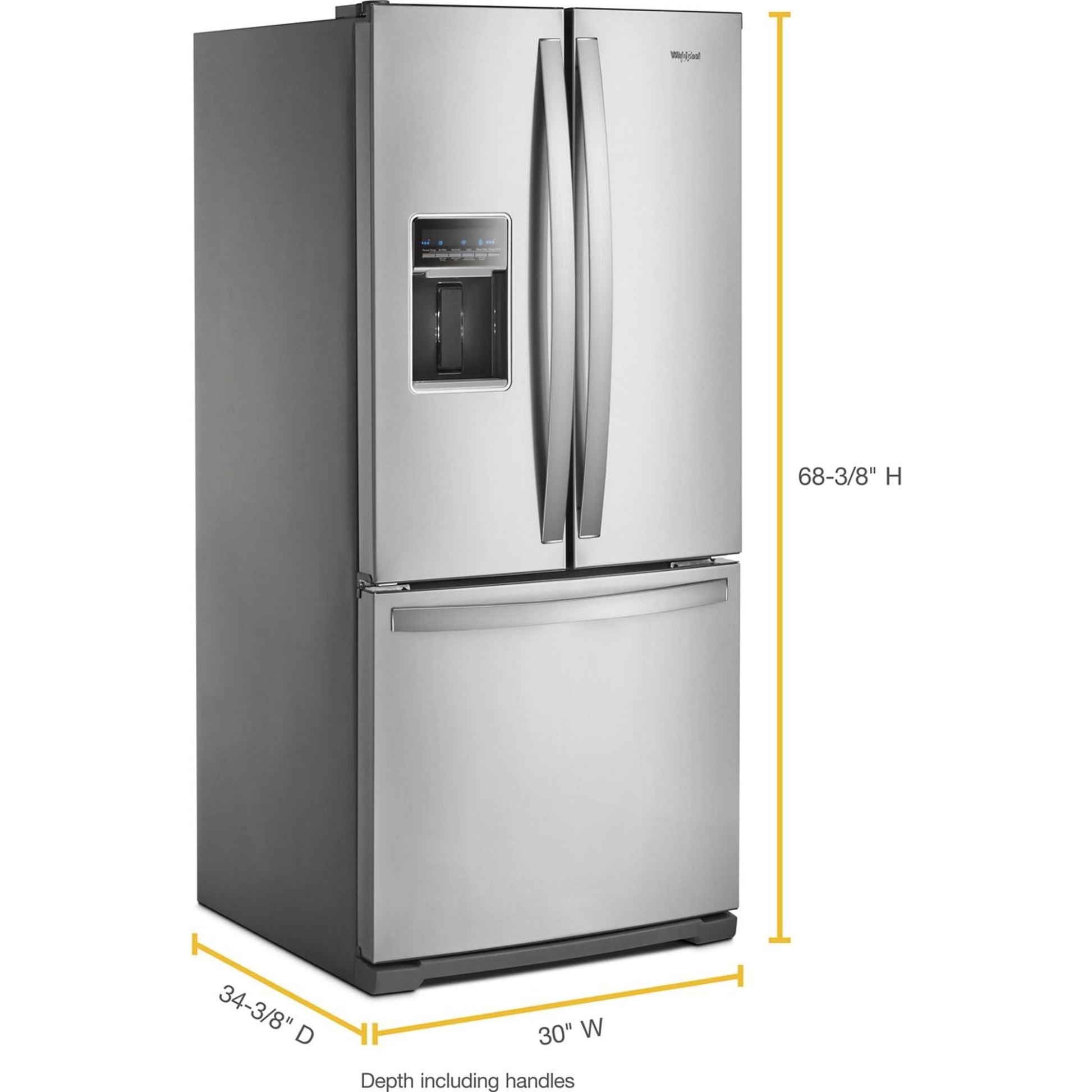 Whirlpool French Door Fridge (WRF560SEHZ) - Stainless Steel