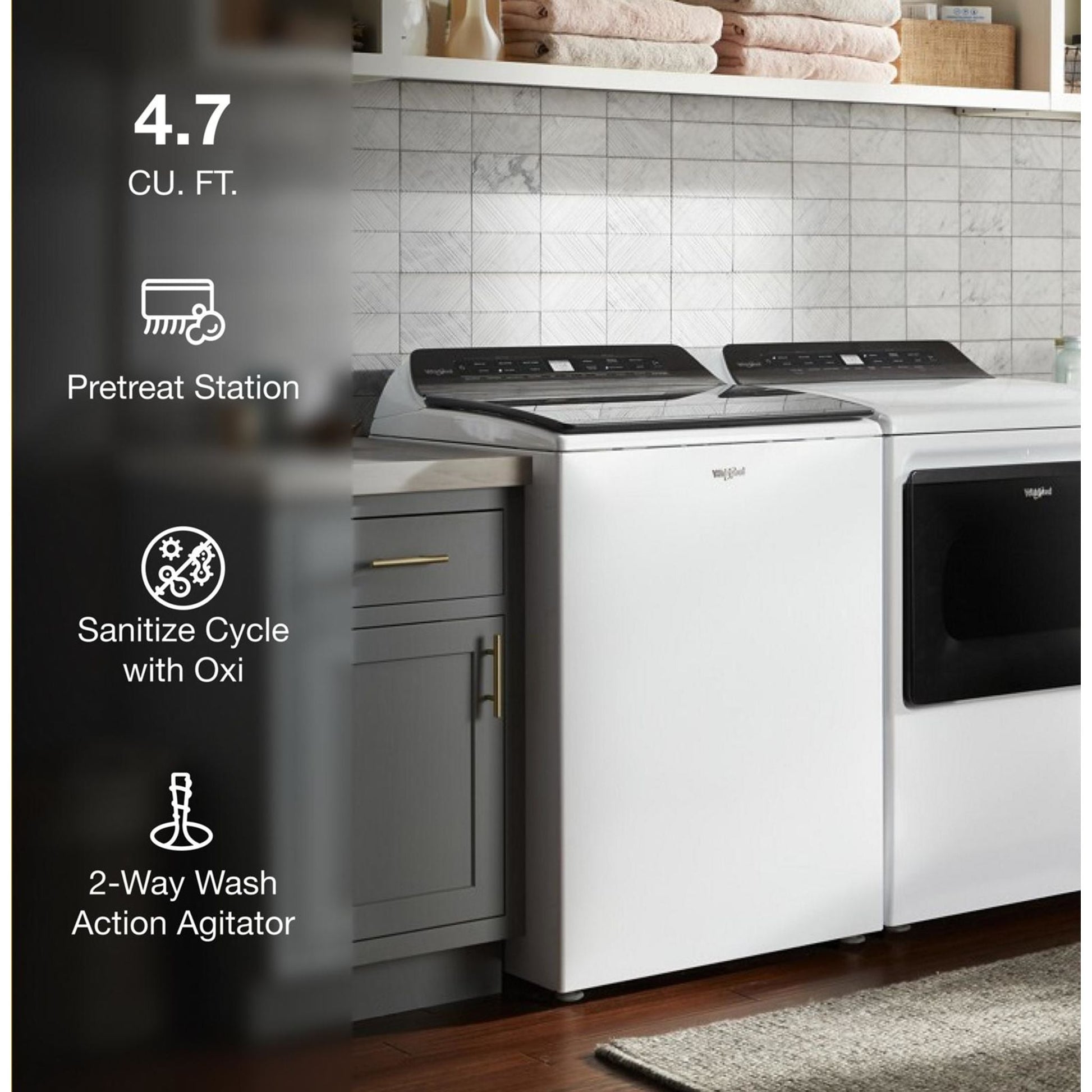 Whirlpool Top Load Washer (WTW5105HW) - White