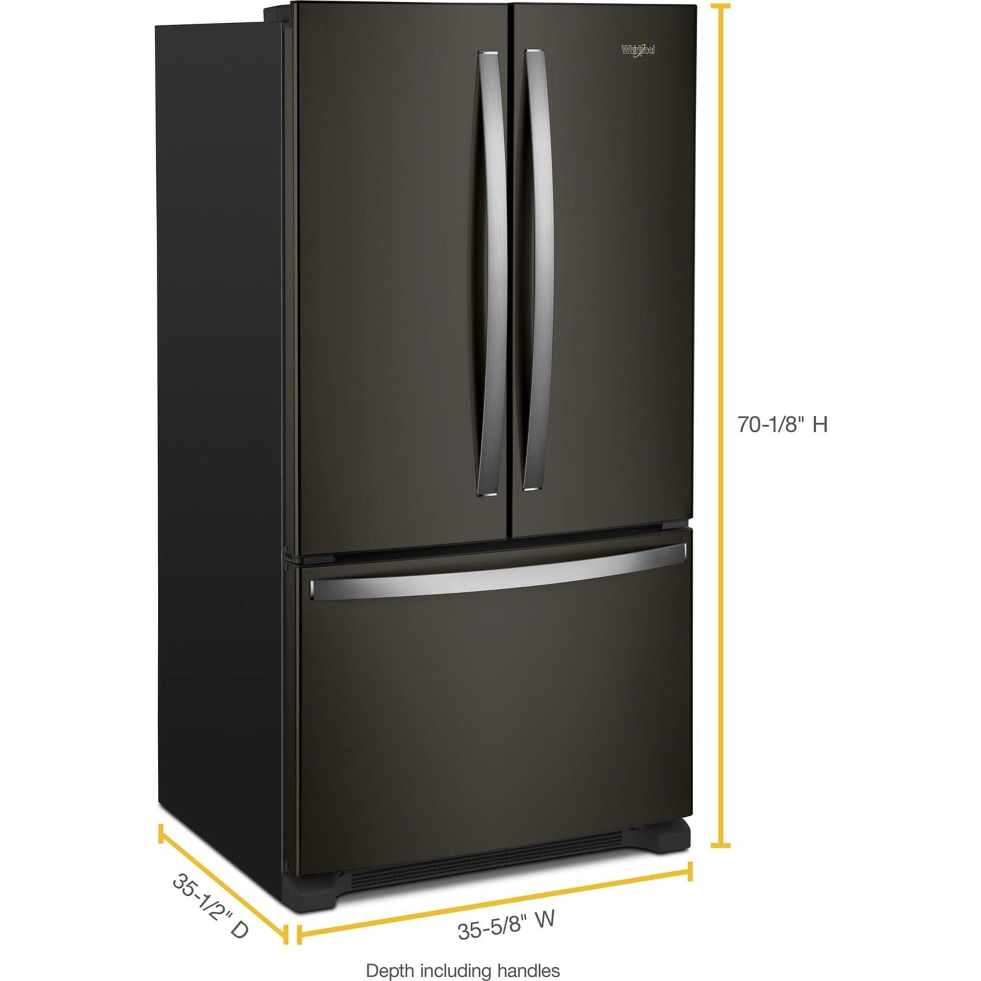 Whirlpool French Door Fridge (WRF535SWHV) - Black Stainless