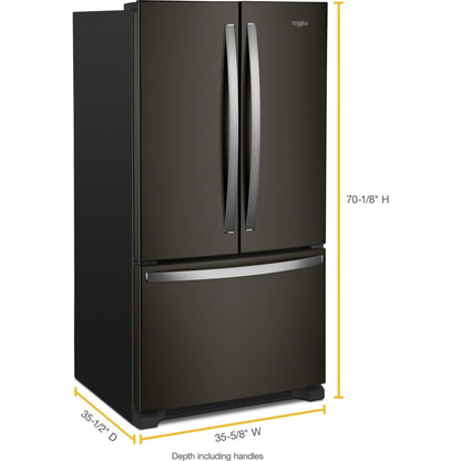 Whirlpool French Door Fridge (WRF535SWHV) - Black Stainless
