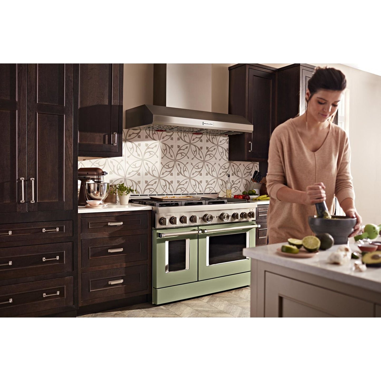 KitchenAid Gas Range (KFGC558JAV) - Avocado Cream