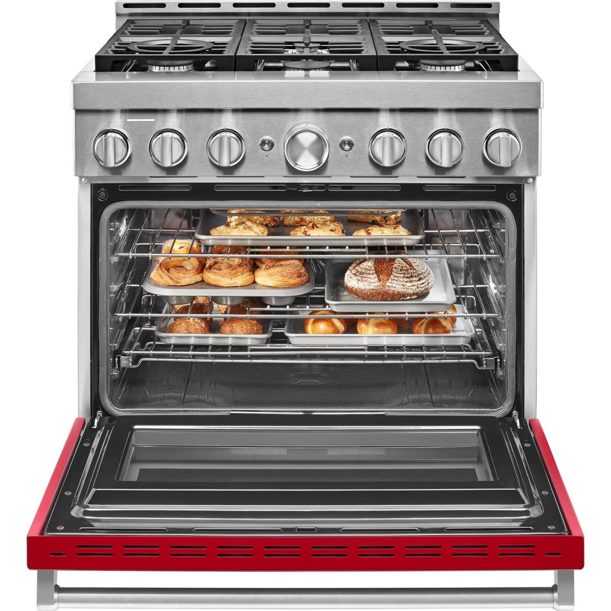 KitchenAid Gas Range (KFGC506JPA) - Passion Red