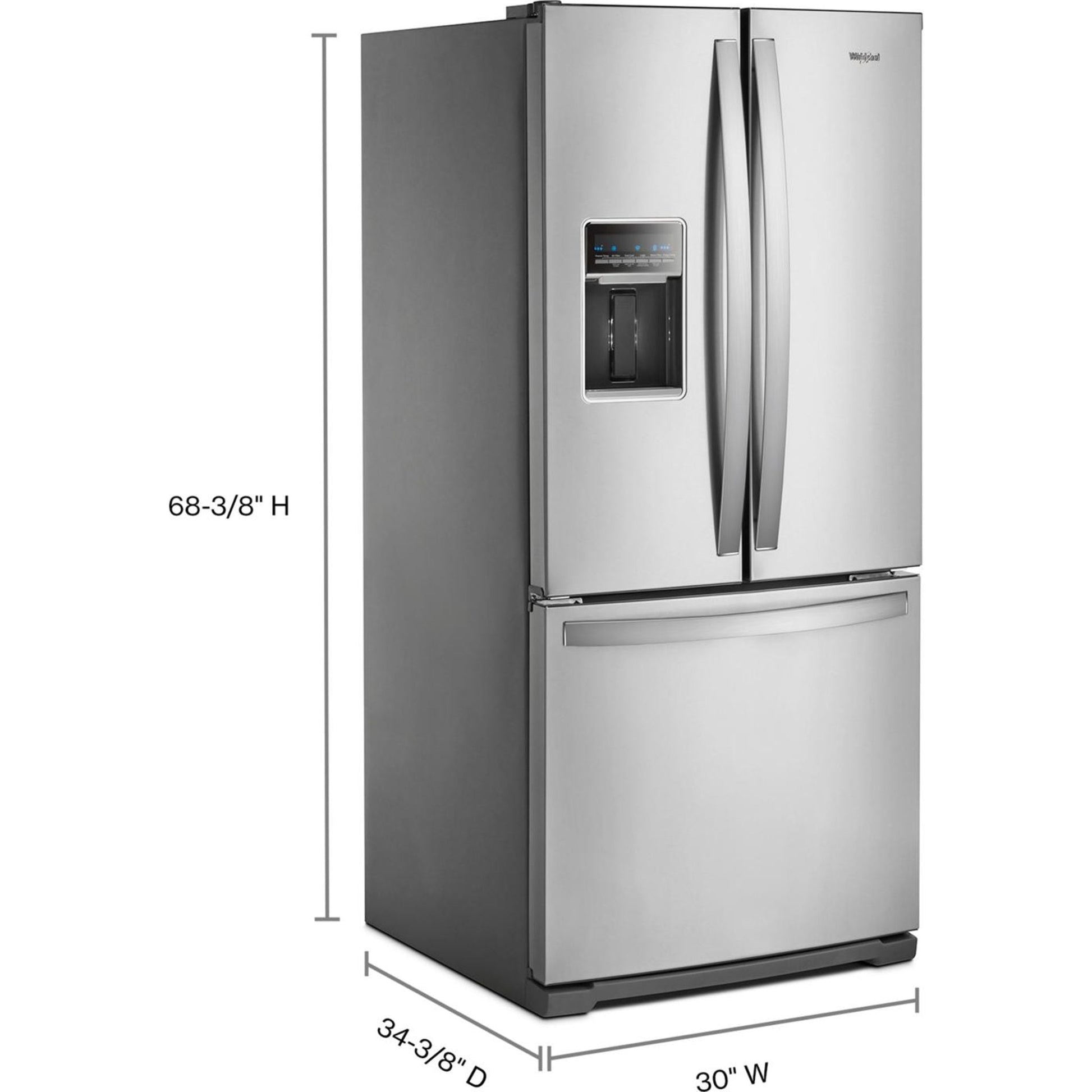 Whirlpool French Door Fridge (WRF560SEHZ) - Stainless Steel