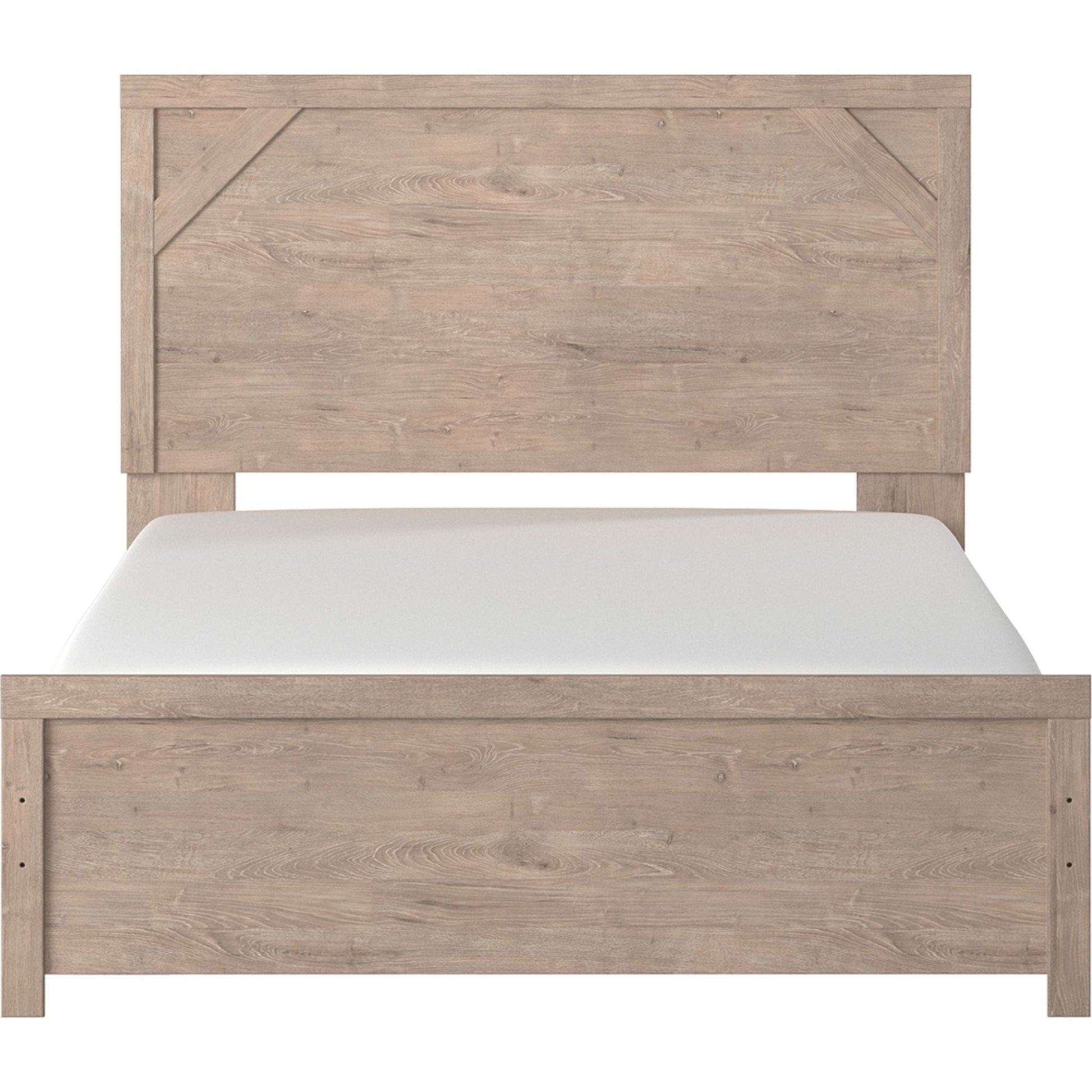 Senniberg 3 Piece Queen Panel Bed - Light Brown/White