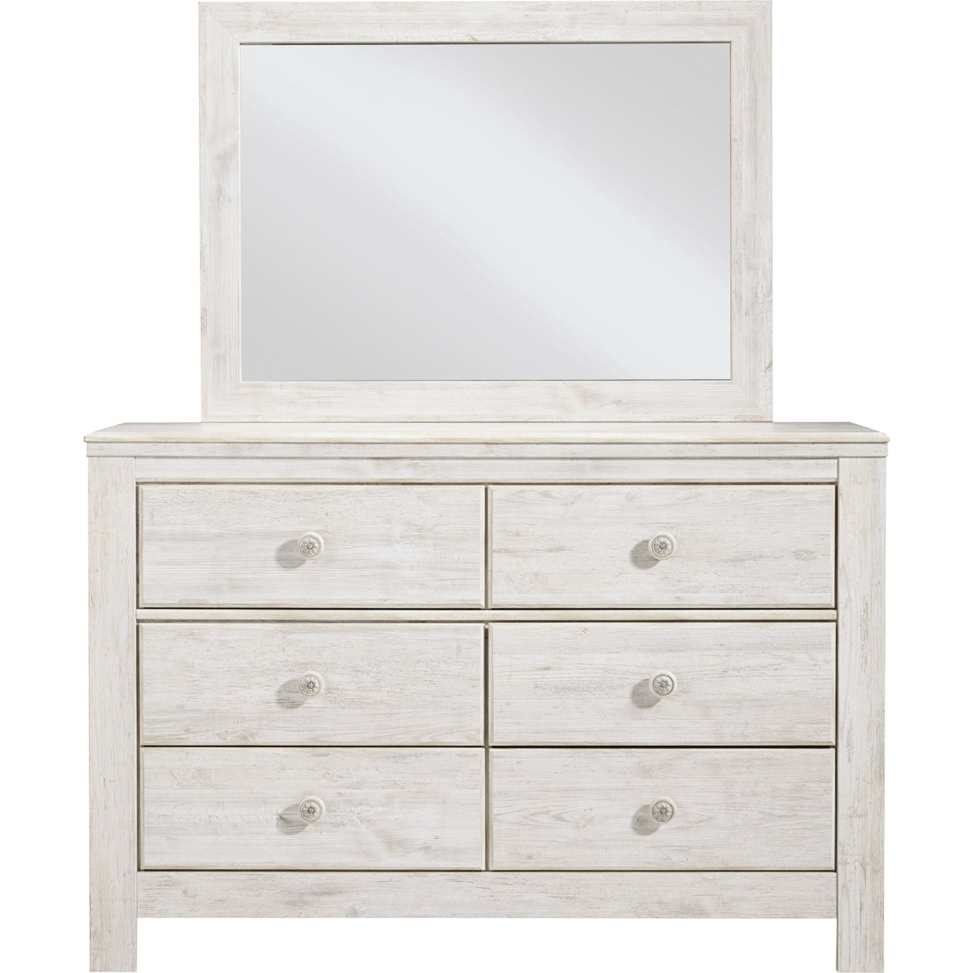 Jareth 2 Piece Dresser & Mirror - Whitewash