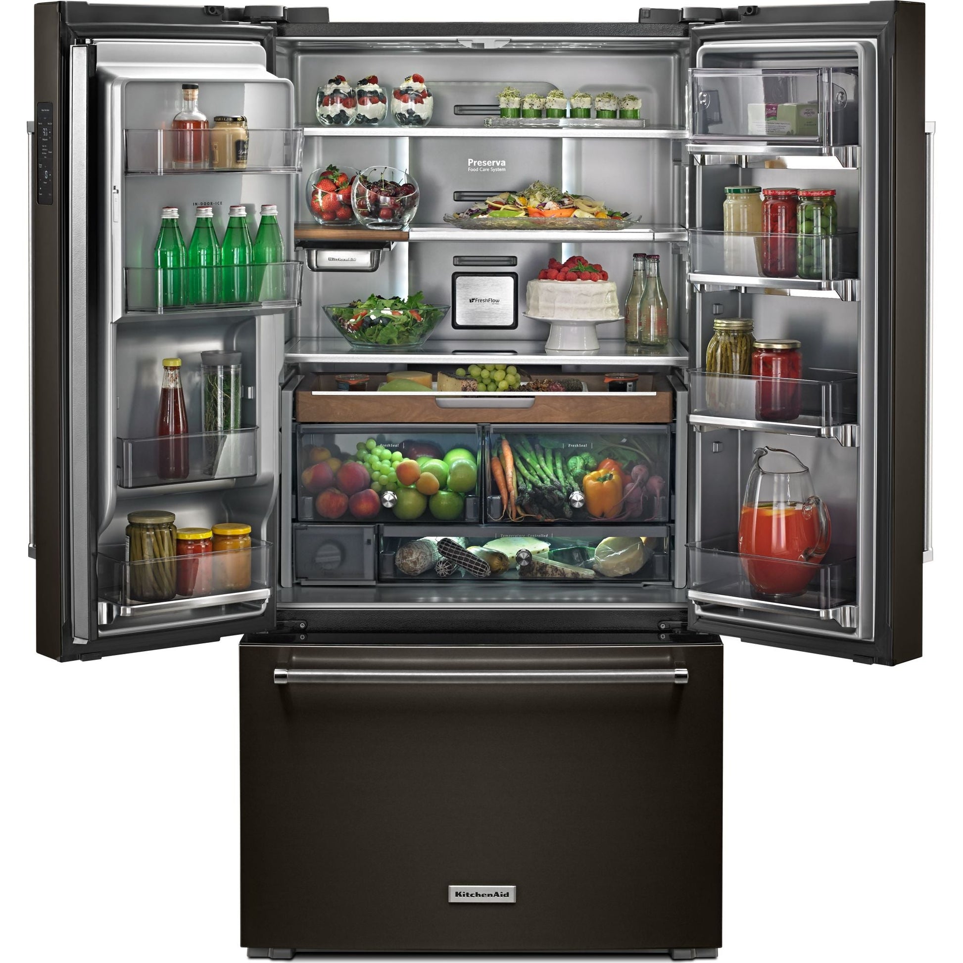 KitchenAid French Door Fridge (KRFC704FBS) - Black Stainless