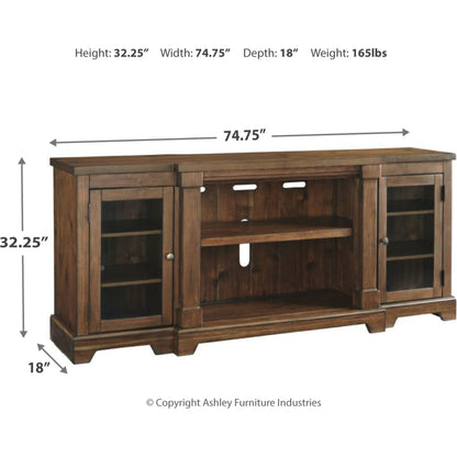 Flynnter Large TV Stand - Medium Brown