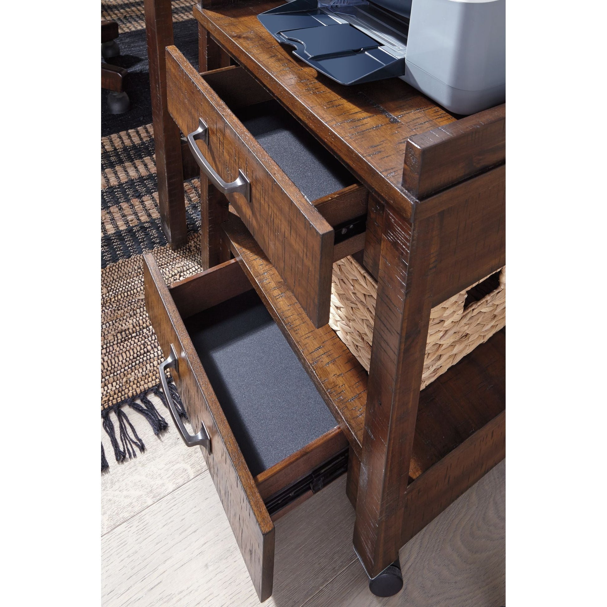 Baldridge Printer Stand - Rustic Brown