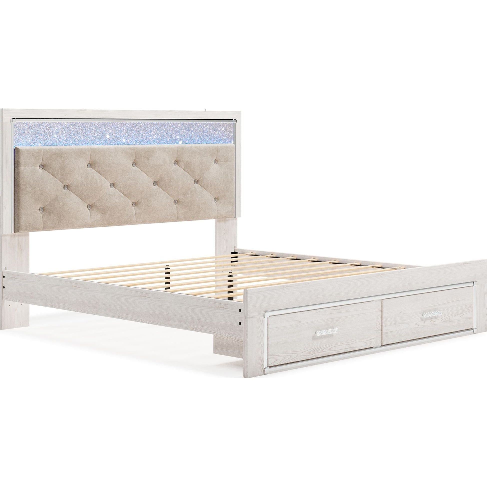 Altyra 3 Piece King Platform Bed - White