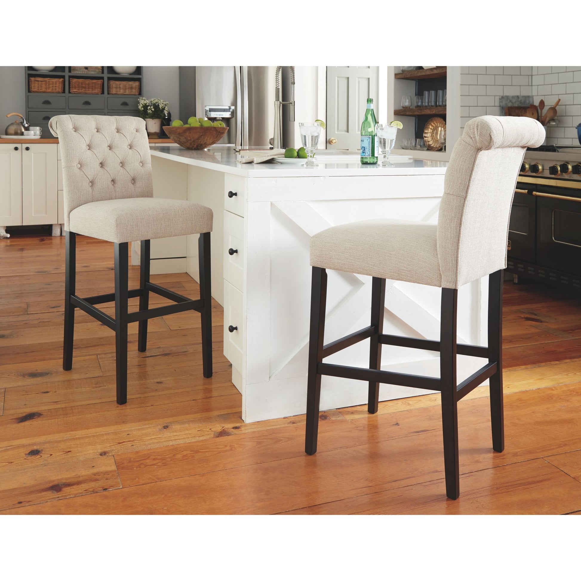 Tripton 2 Bar Stools - Linen - (PKG000455)